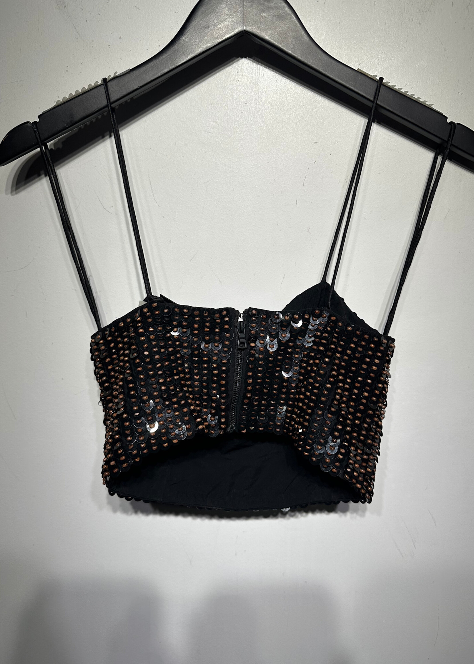 Alice & Olivia Beaded Crop Tank XS