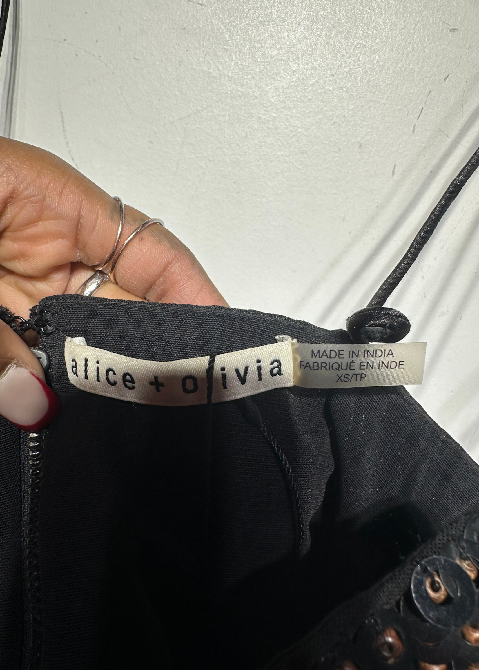 Alice & Olivia Beaded Crop Tank XS