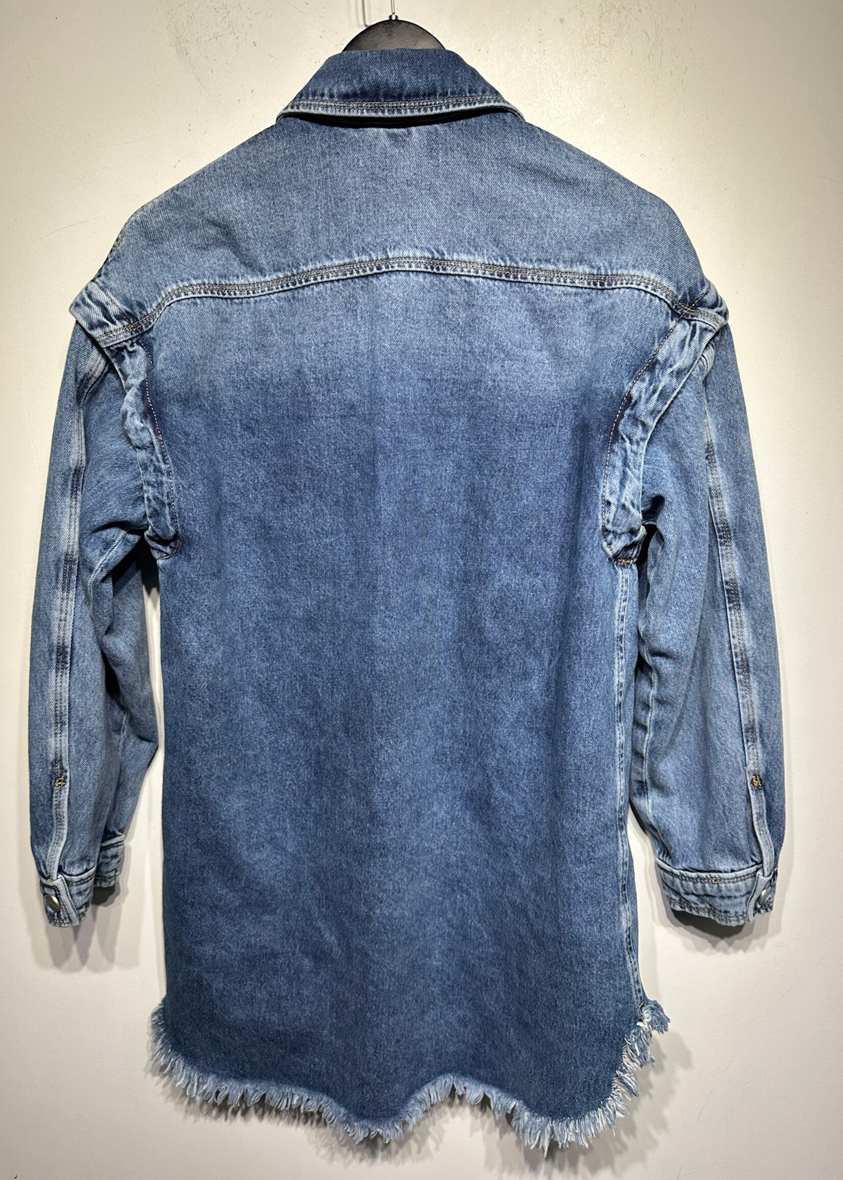 Allsaints Mid Wash Denim Overized Shirt Fem XS