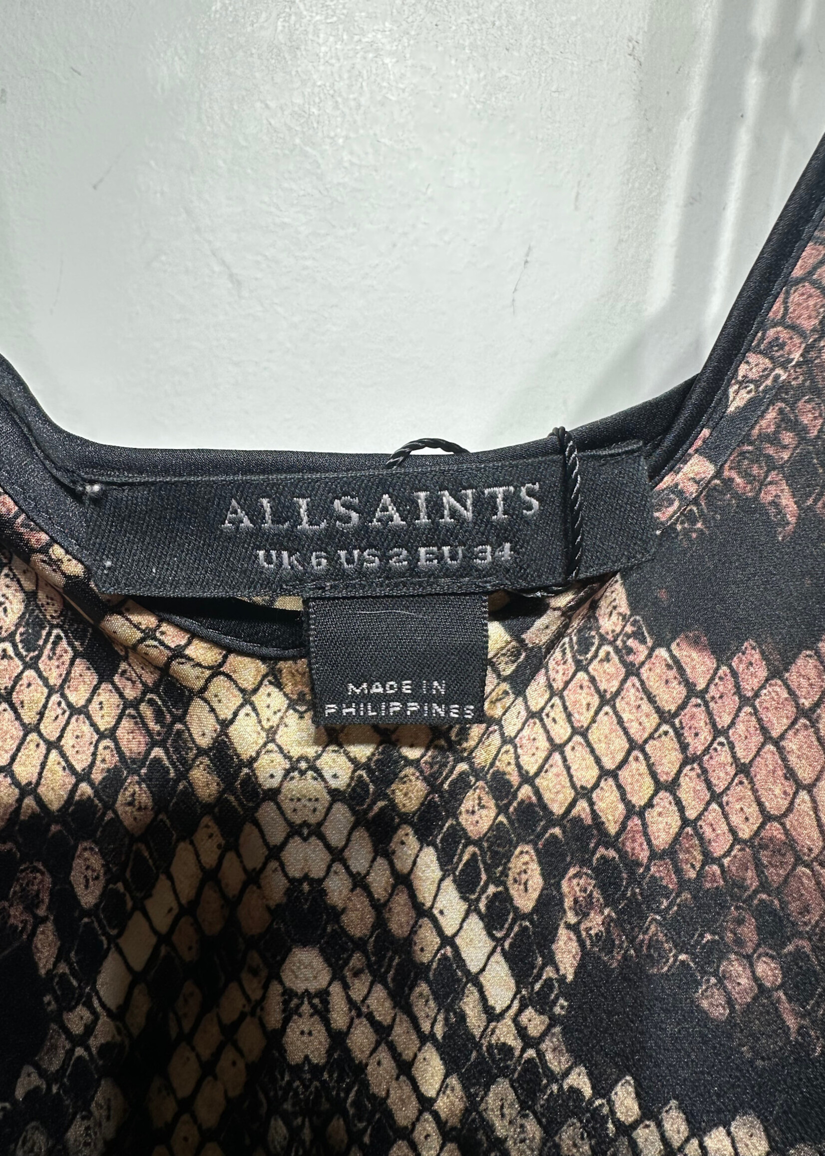 Allsaints Snake Print Bryony Maxi Dress 2/XS