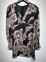 Allsaints Pink Black Paisley Dress 0/XS