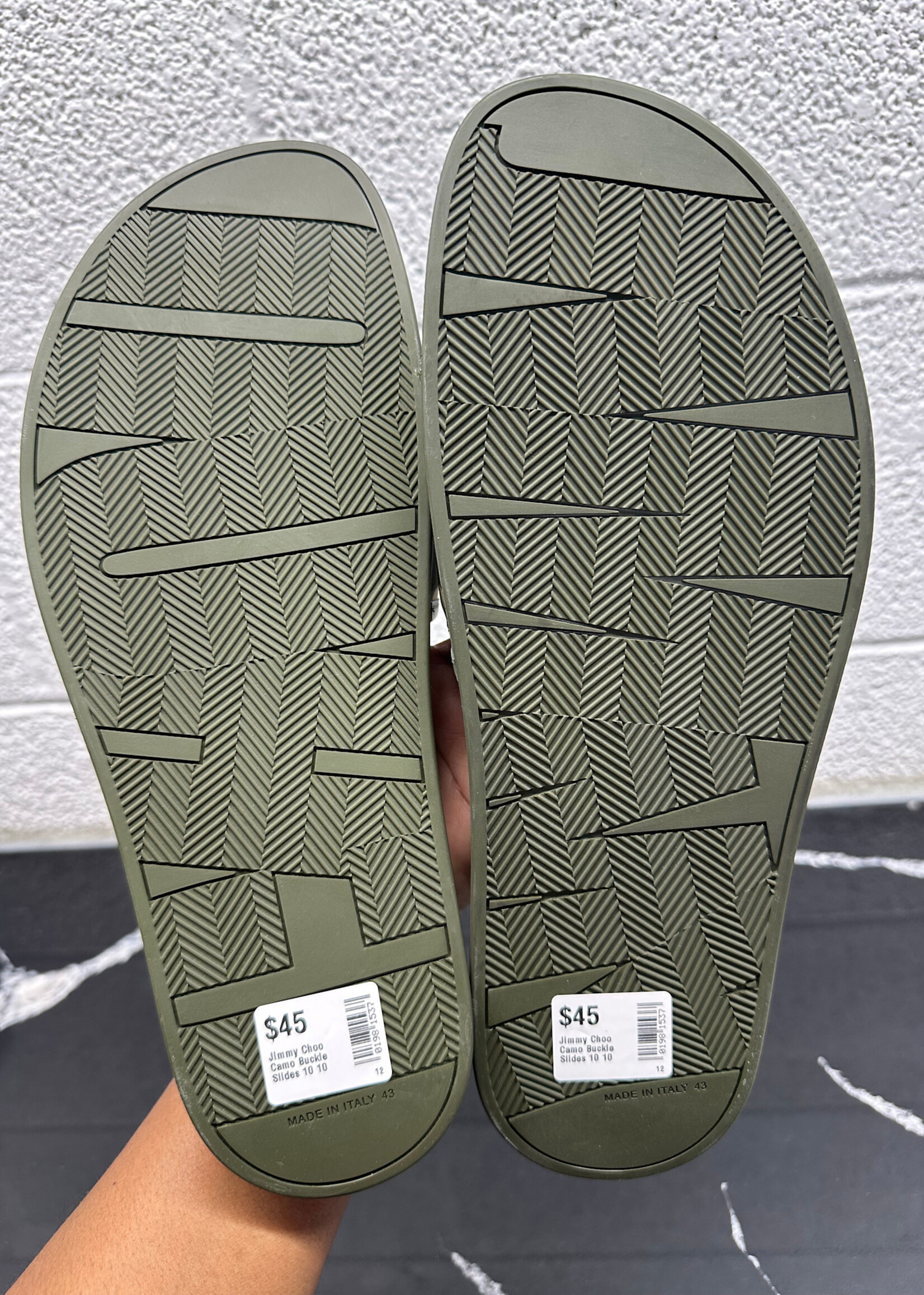 Jimmy Choo Camo Buckle Slides 10