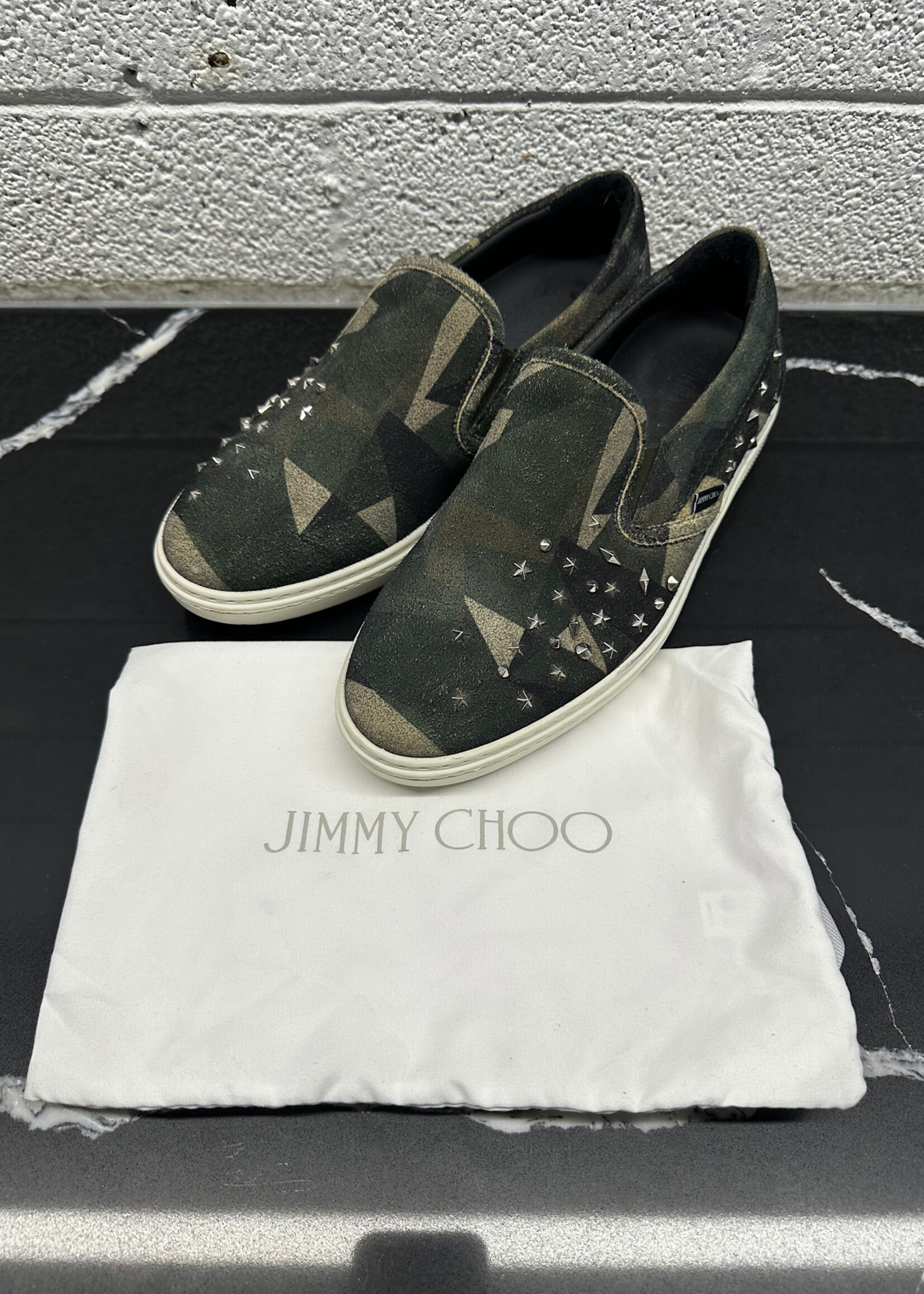 Jimmy Choo Camo Star Studded Slip On Masc 9.5