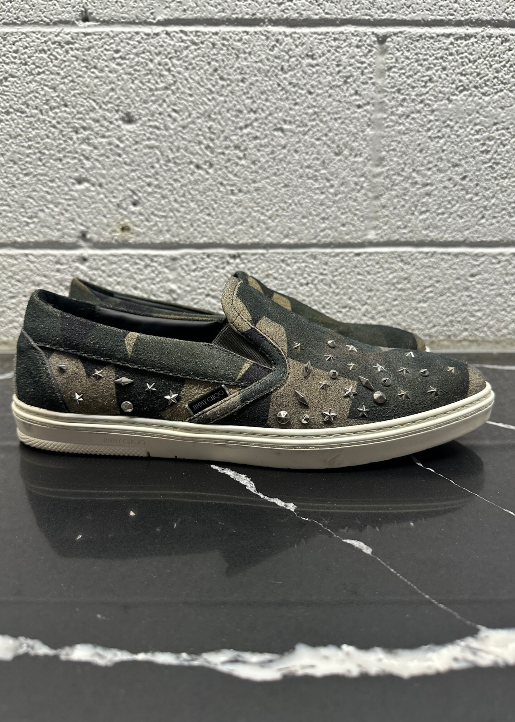 Jimmy Choo Camo Star Studded Slip On Masc 9.5