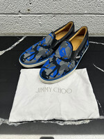 Jimmy Choo Woman Blue Camo Print Slip On 10