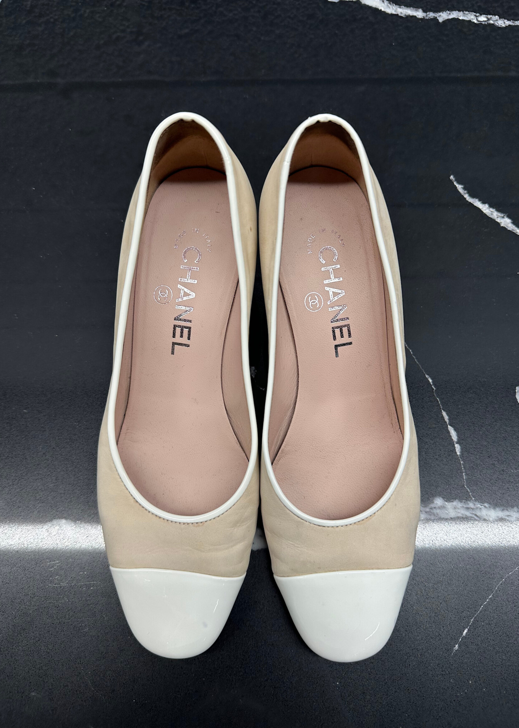 Chanel 2021 Interlocking C Beige Pumps 36.5/6.5
