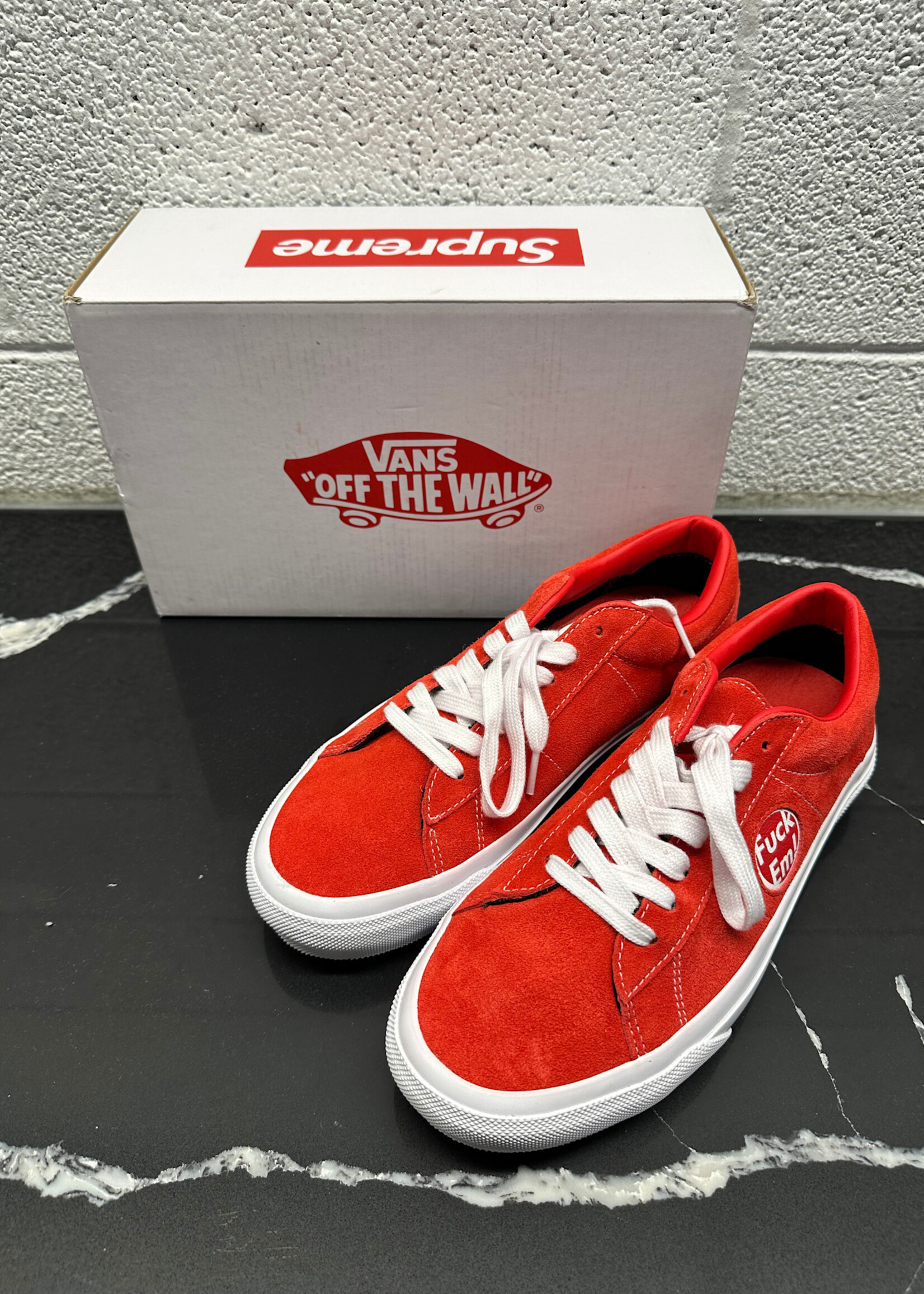 SUPREME X VANS F EM' RED SNEAKERS 8.5