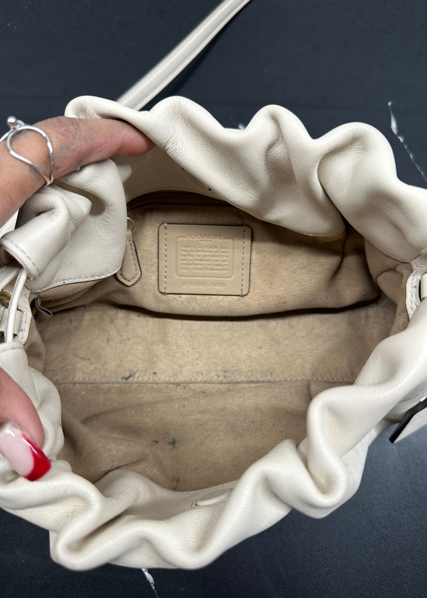 Coach Faye Ruched Shoulder Bag As Is