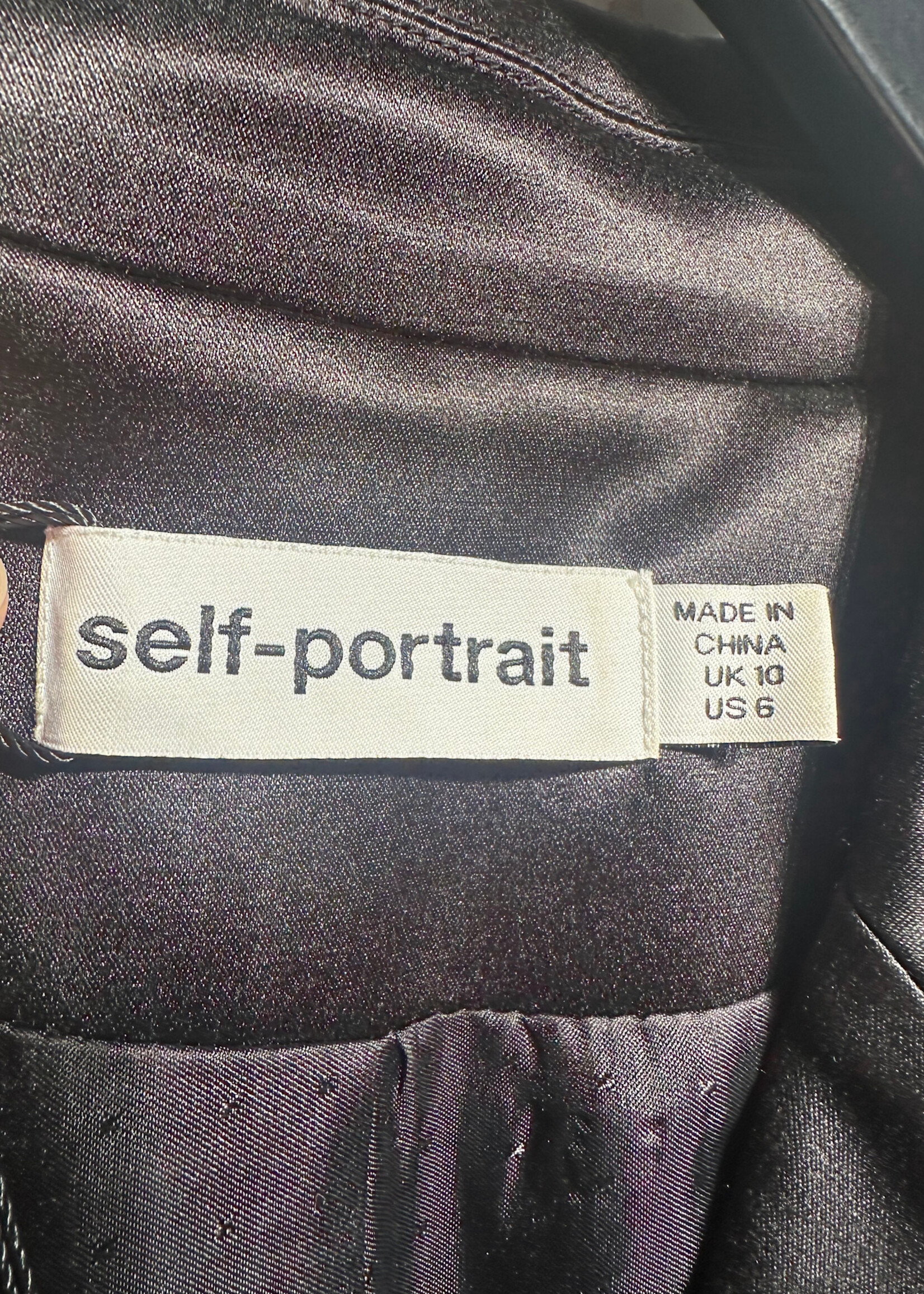 Self Portait Black Glitter Blazer 6/ Fem S