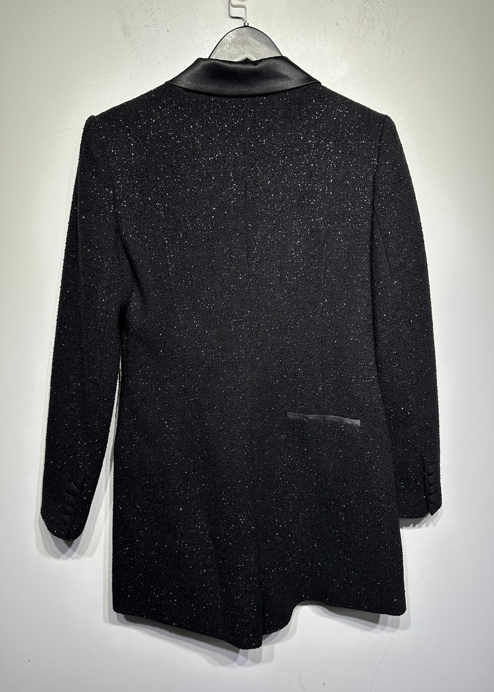 Self Portait Black Glitter Blazer 6/ Fem S