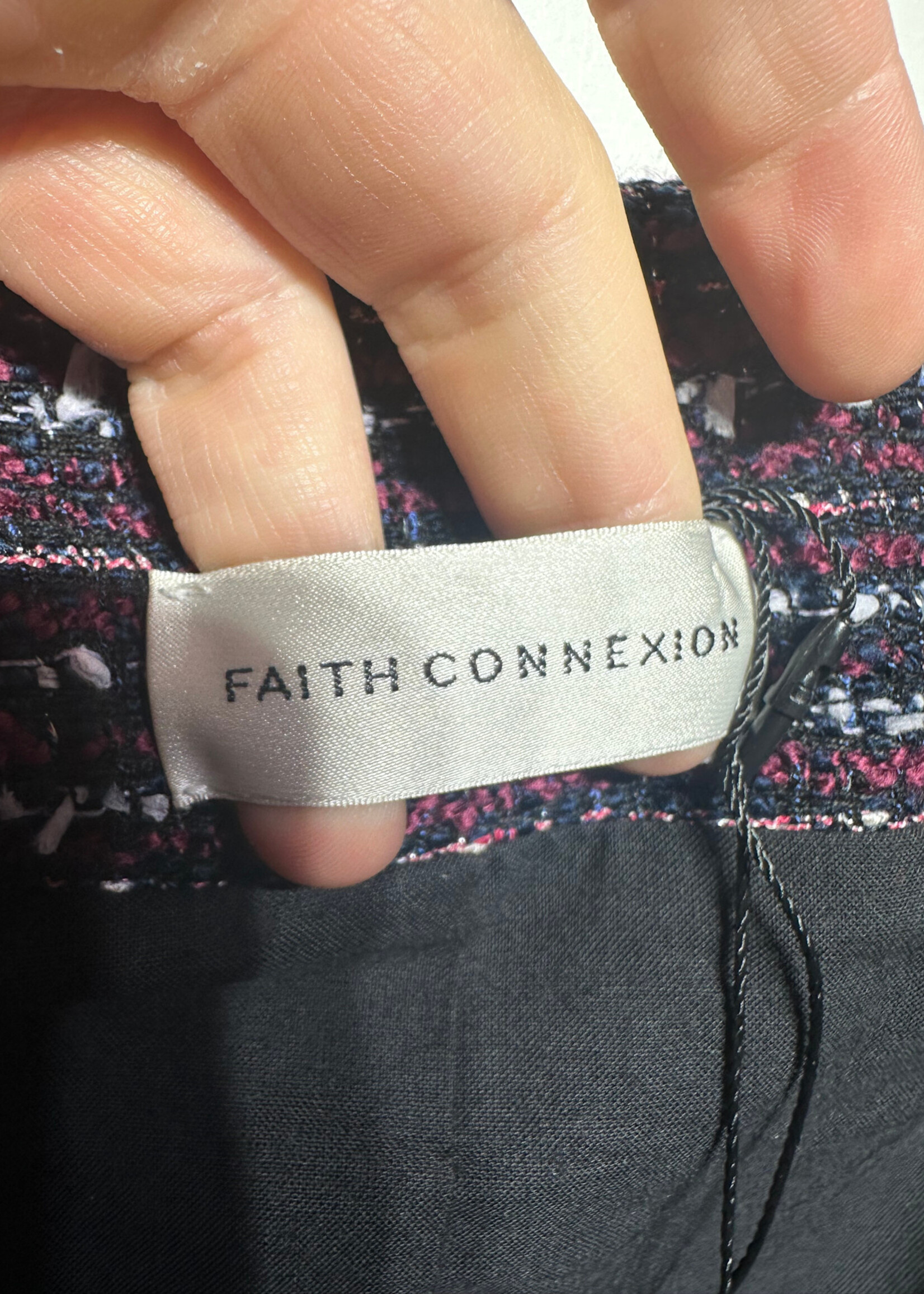Faith Connexion Tweed Off Shoulder Blazer Fem L