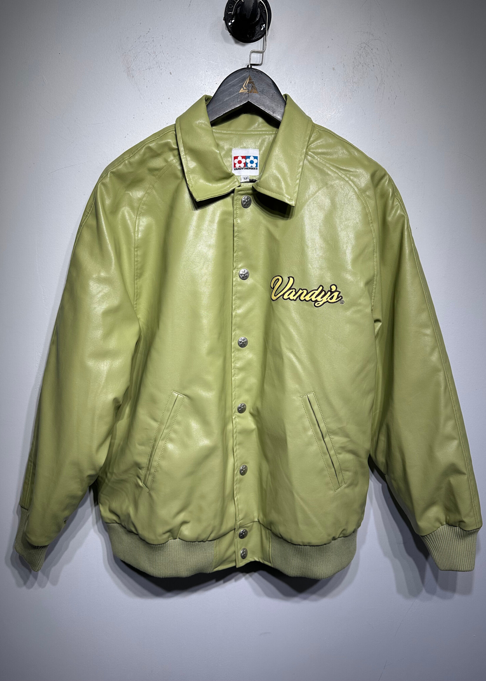 Vandy The Pink Faux Leather Bomber M