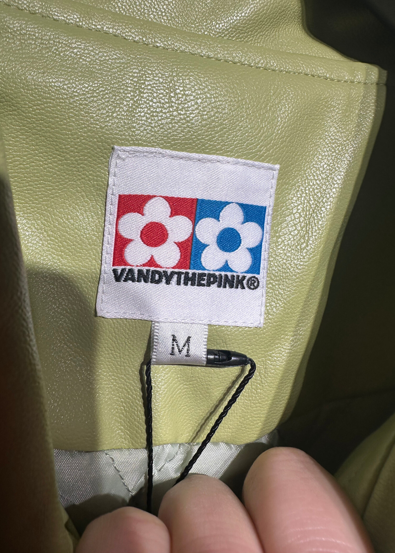 Vandy The Pink Faux Leather Bomber M