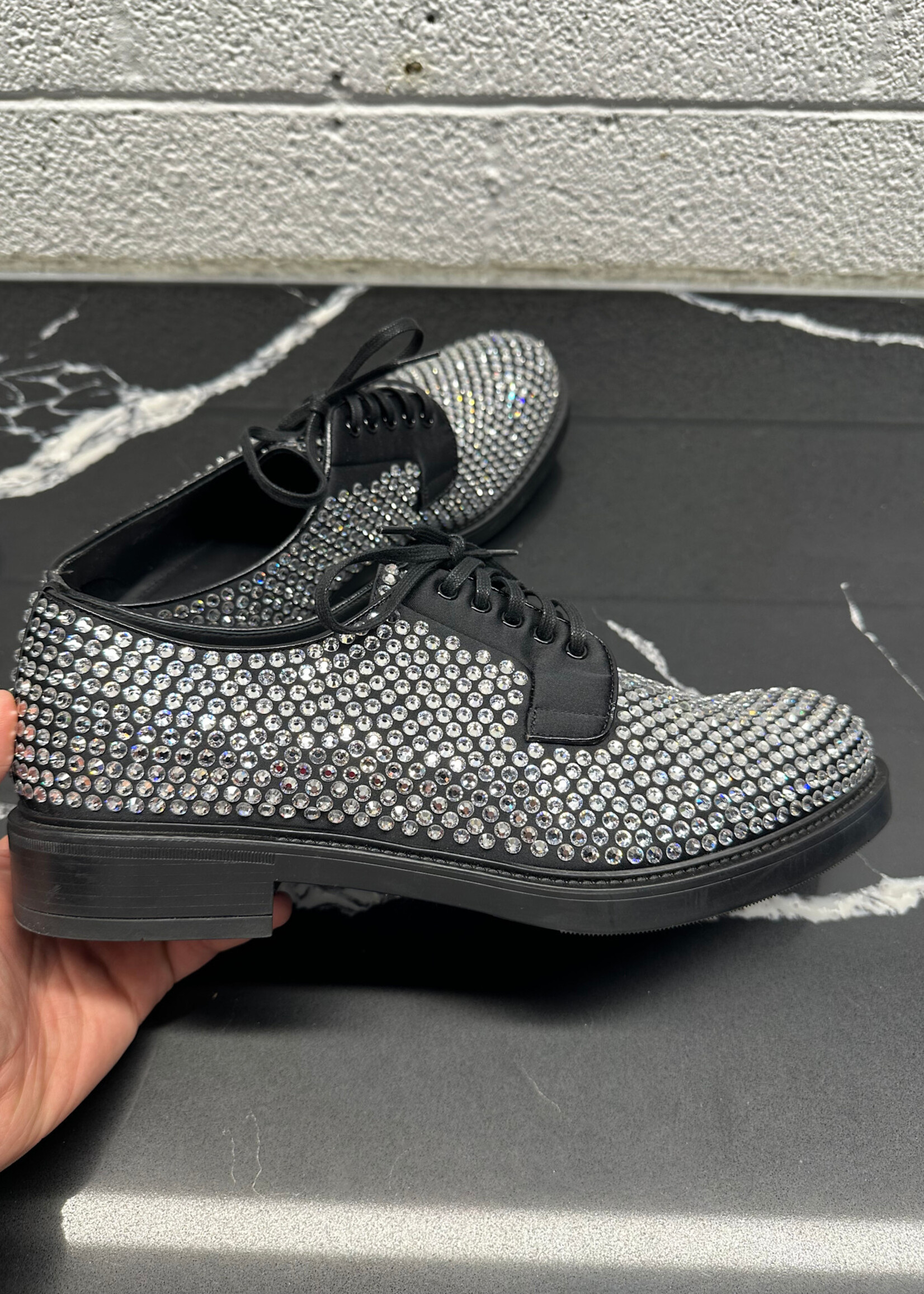 Prada Rhinestone Rhinestone Derbies Masc 8.5-9