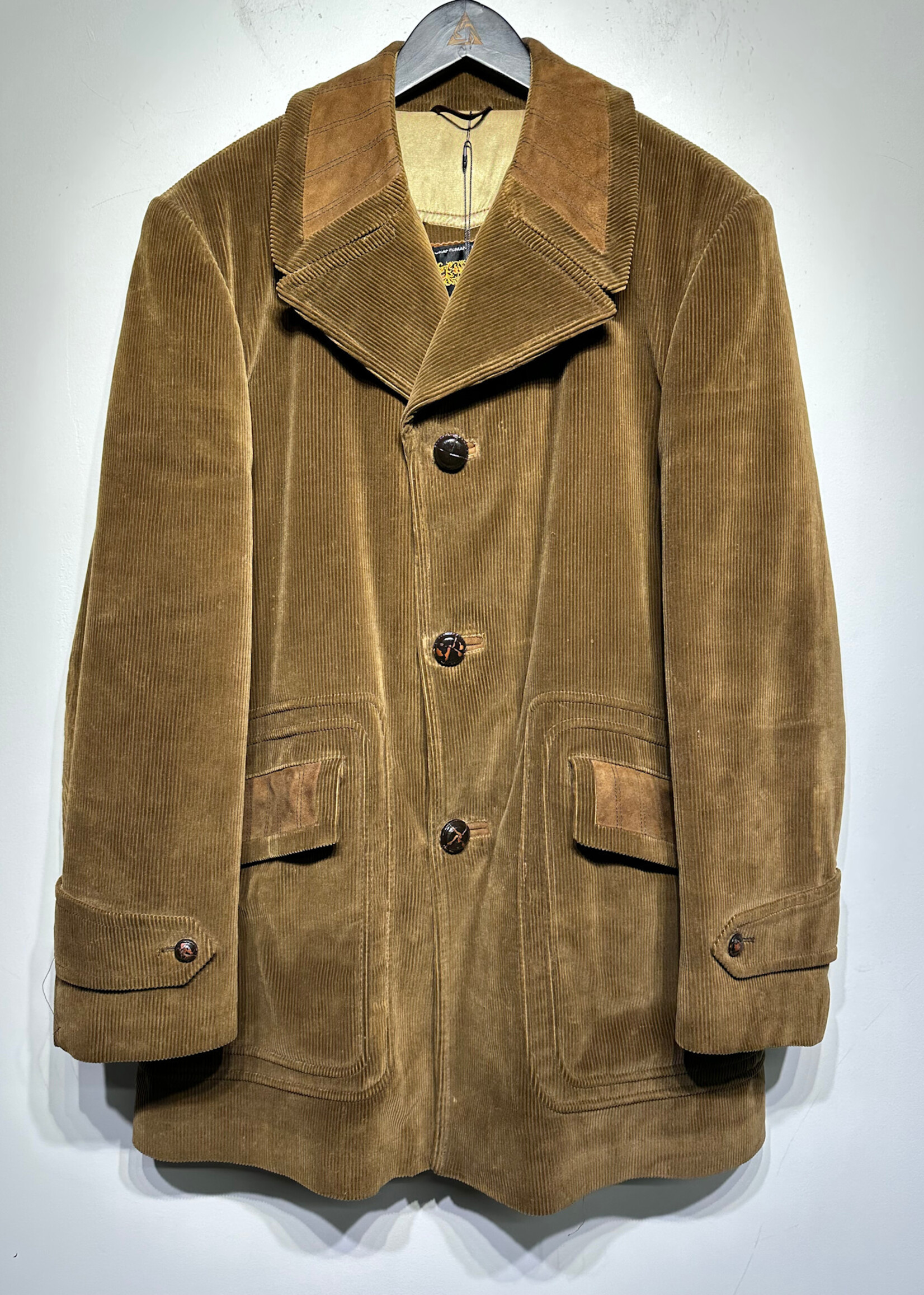 Cortefiel Corduroy Greyish Brown Jacket Fits XL As Is