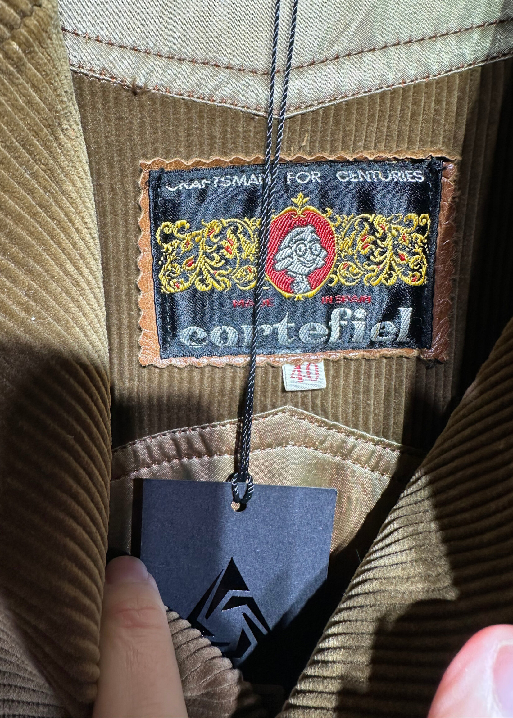 Cortefiel Corduroy Greyish Brown Jacket Fits XL As Is