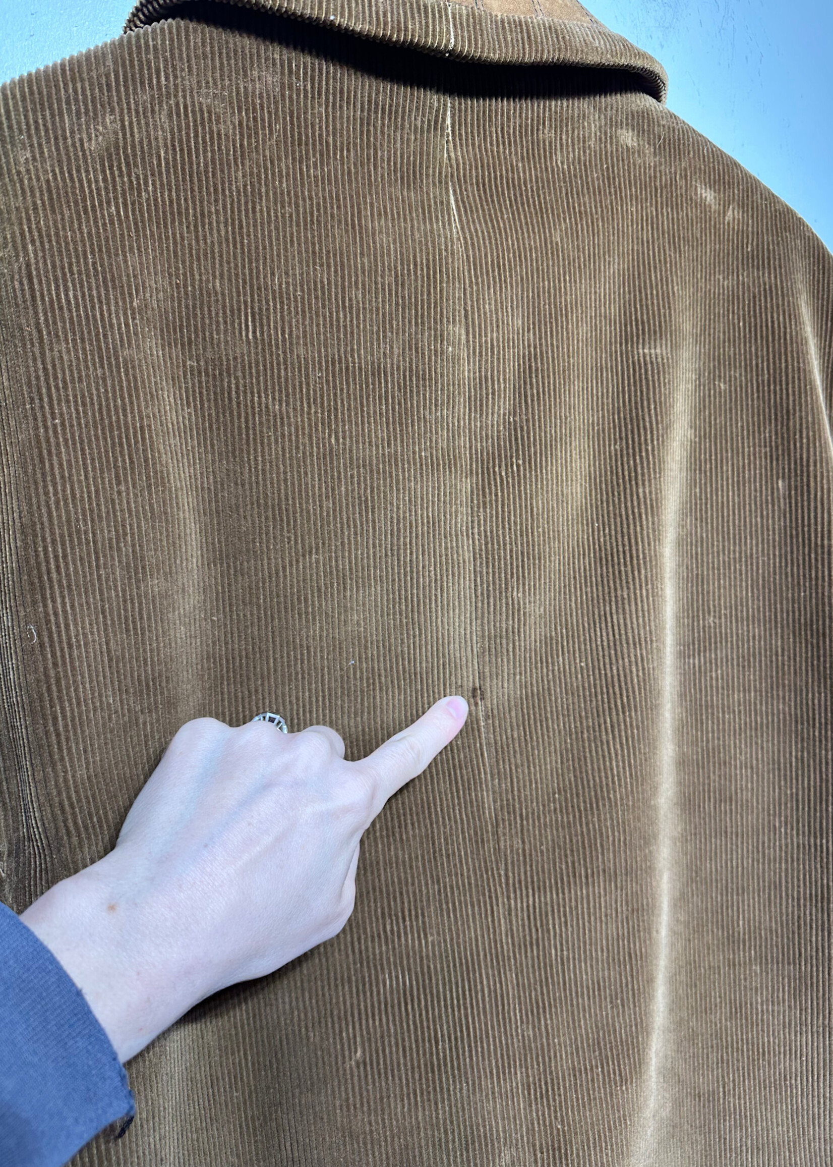 Cortefiel Corduroy Greyish Brown Jacket Fits XL As Is