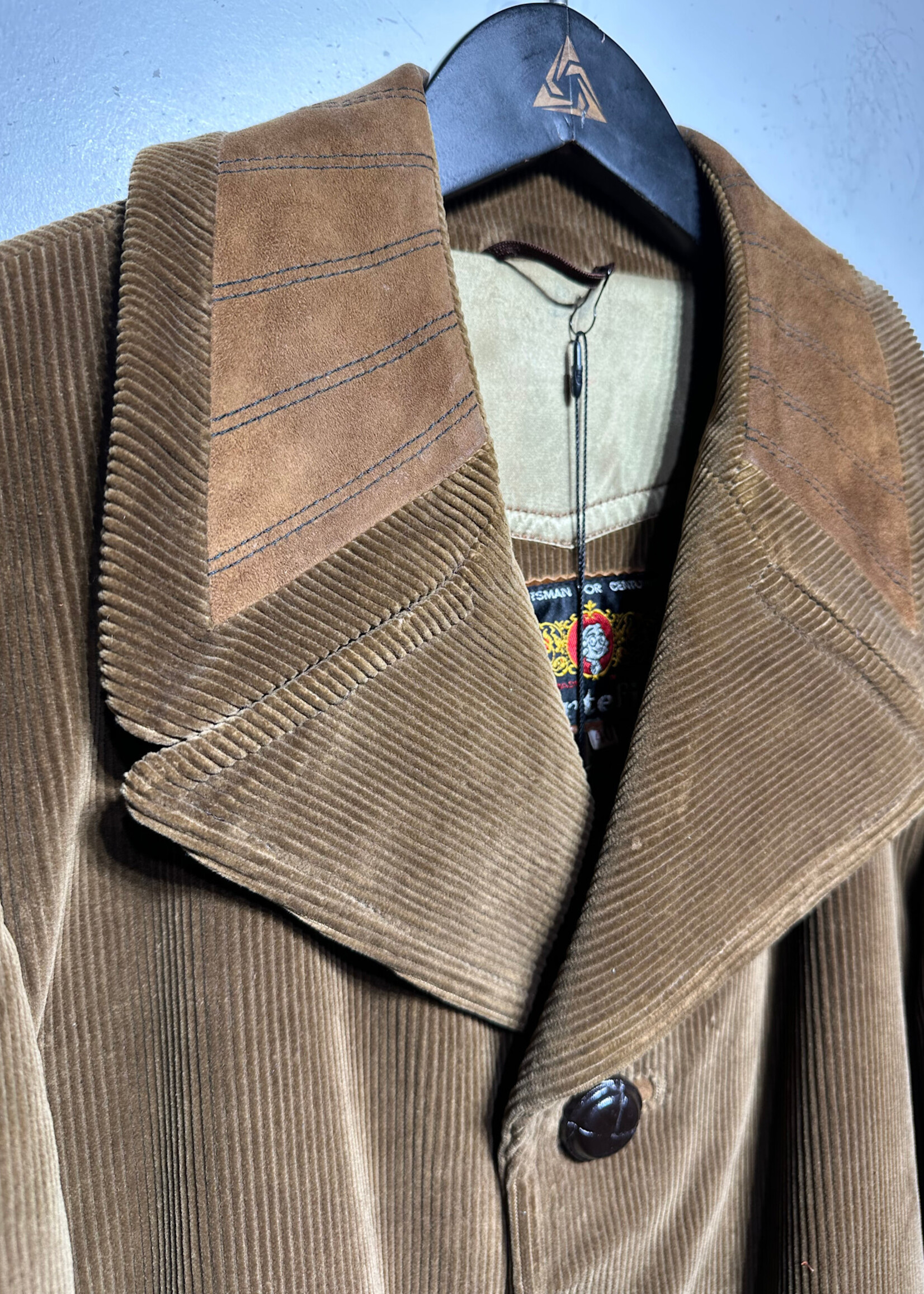 Cortefiel Corduroy Greyish Brown Jacket Fits XL As Is