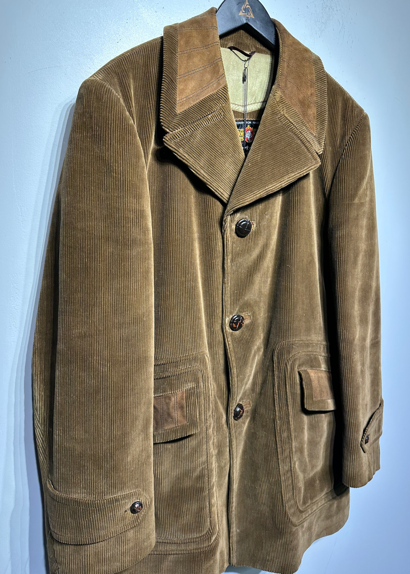 Cortefiel Corduroy Greyish Brown Jacket Fits XL As Is