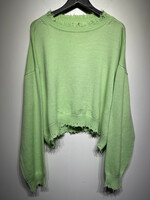 Bare Knuckles Green Distressed Sweater Masc S As Is