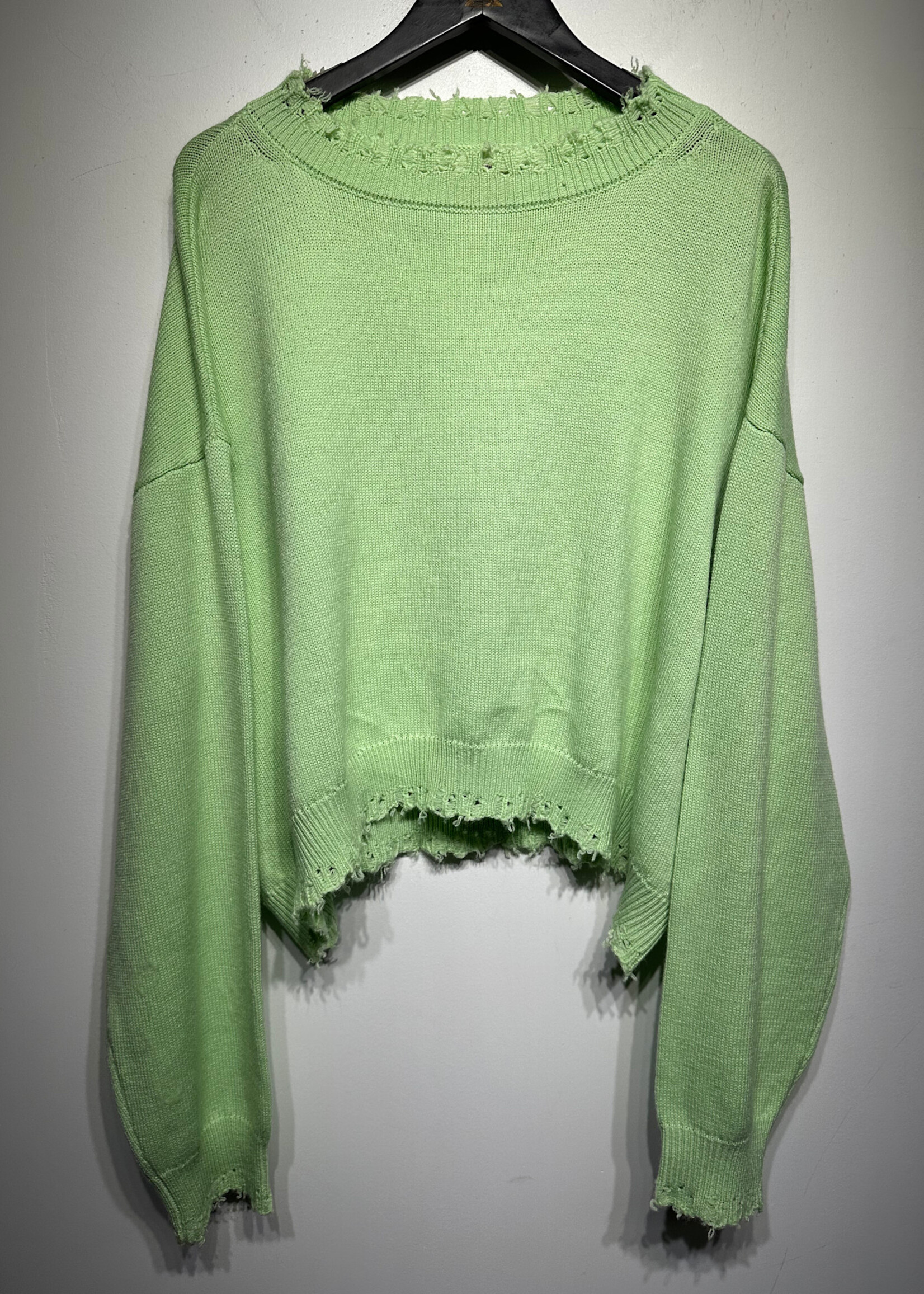 Bare Knuckles Green Distressed Sweater Masc S As Is