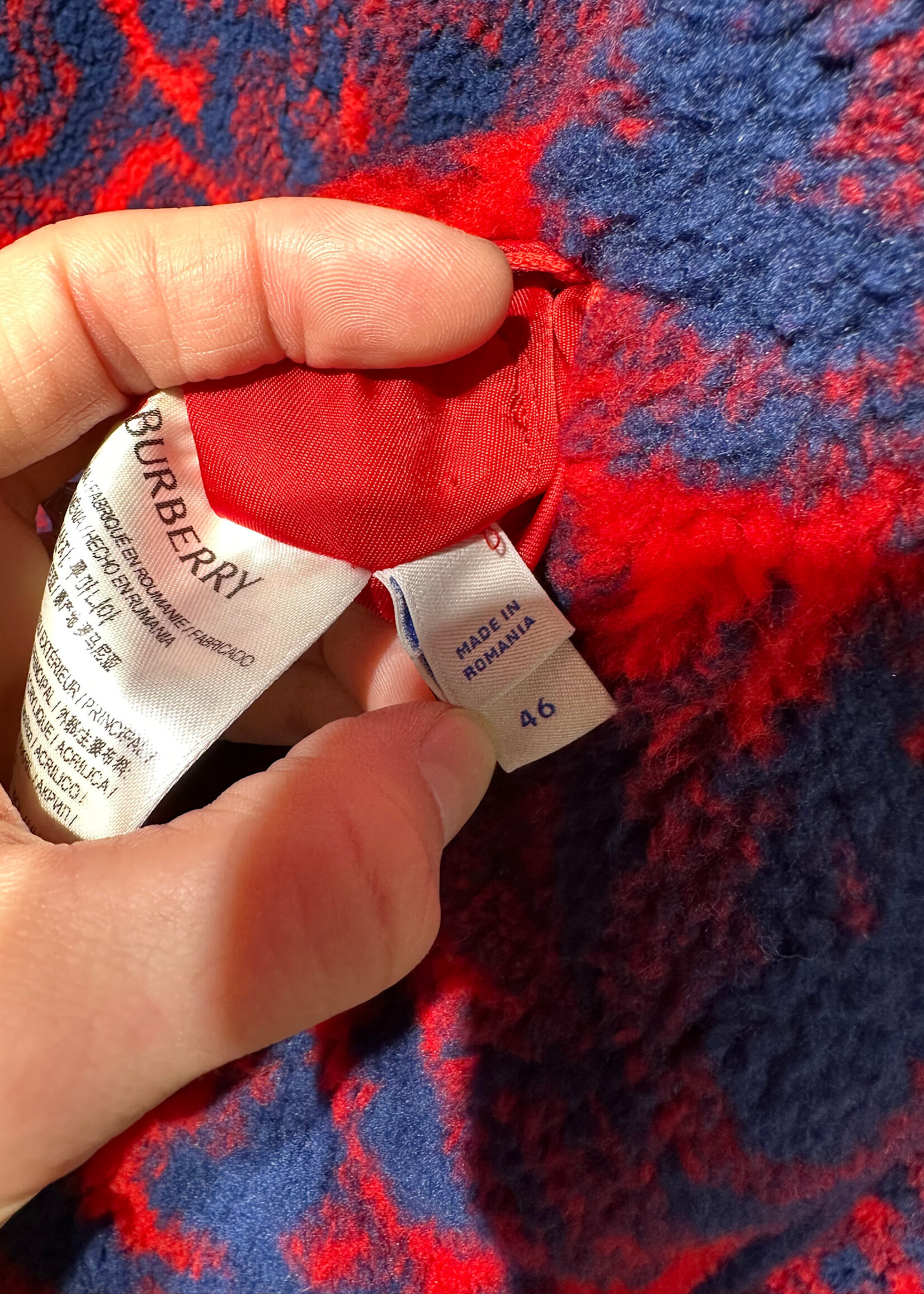 Burberry Rose Print Fleece Jacket Masc XL