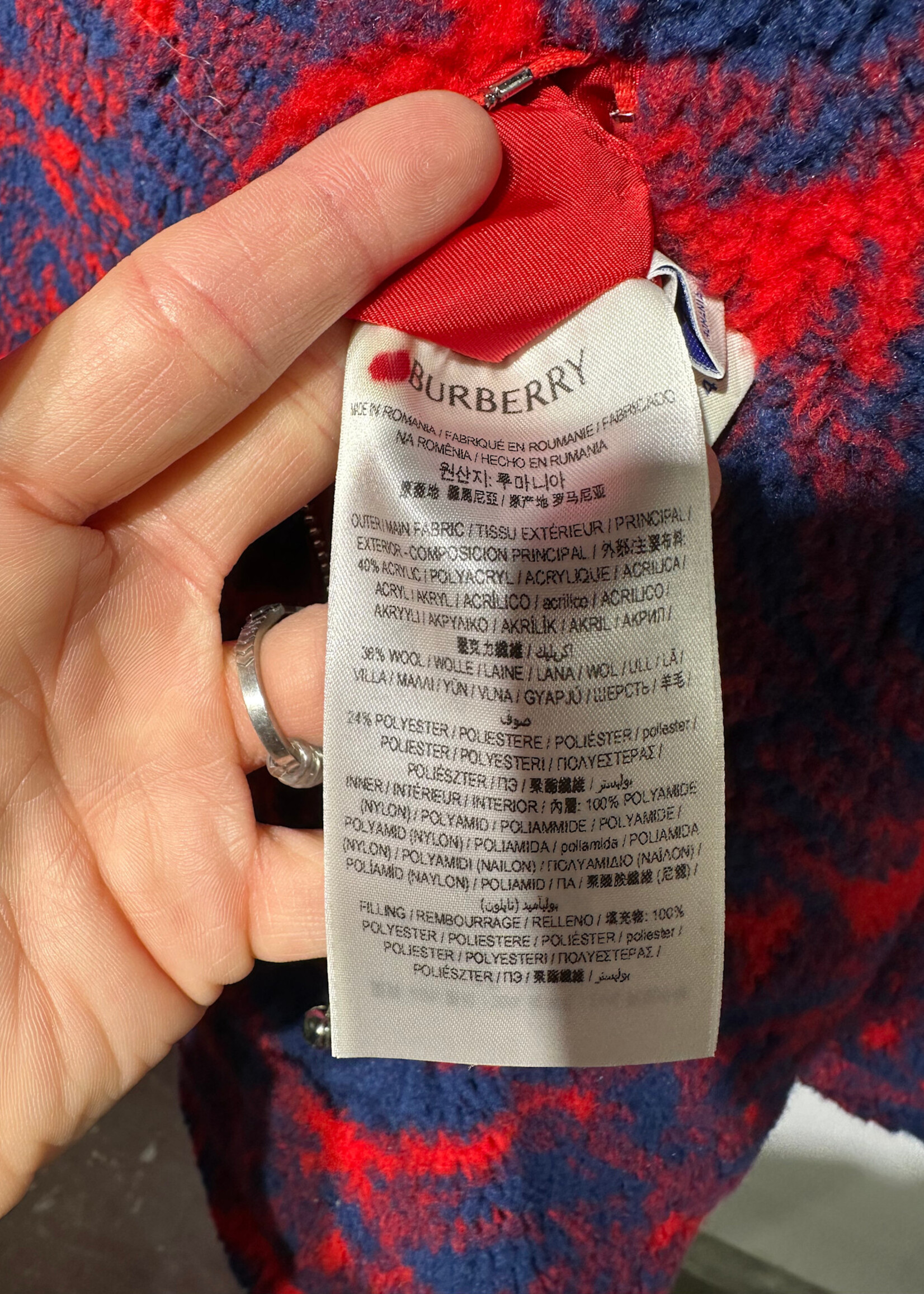 Burberry Rose Print Fleece Jacket Masc XL