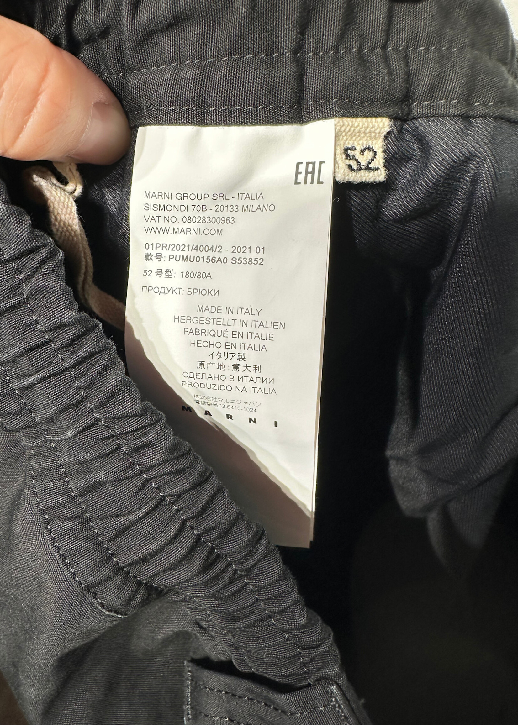 Marni Black Stretch Trousers Masc 34