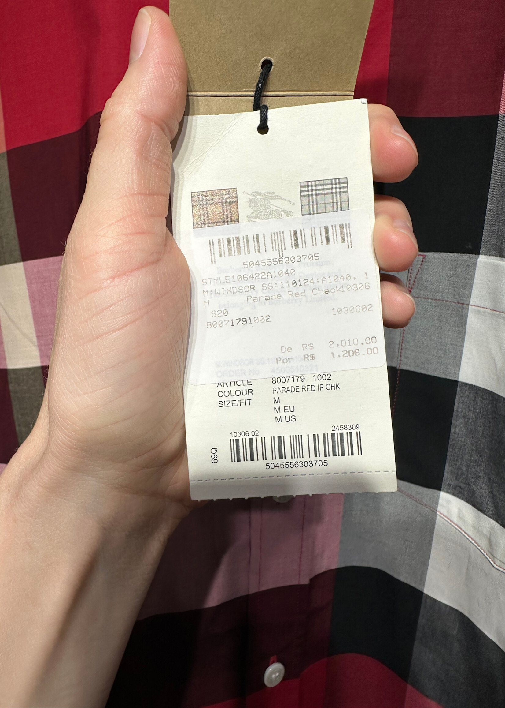 NWT Burberry Nova Red SS B/U M
