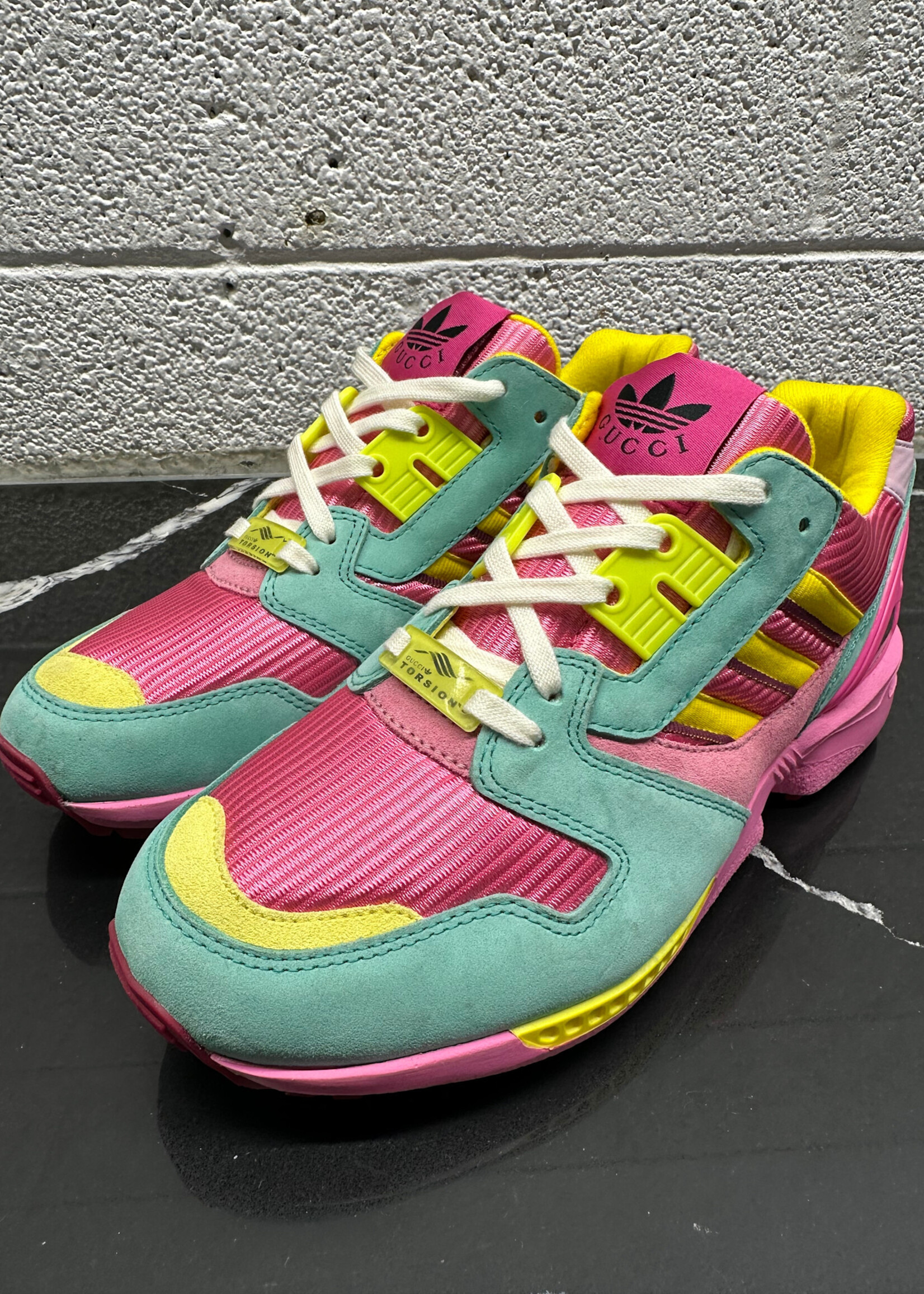 Gucci x Adidas Torsion Pink Blue Sneakers Fem 8