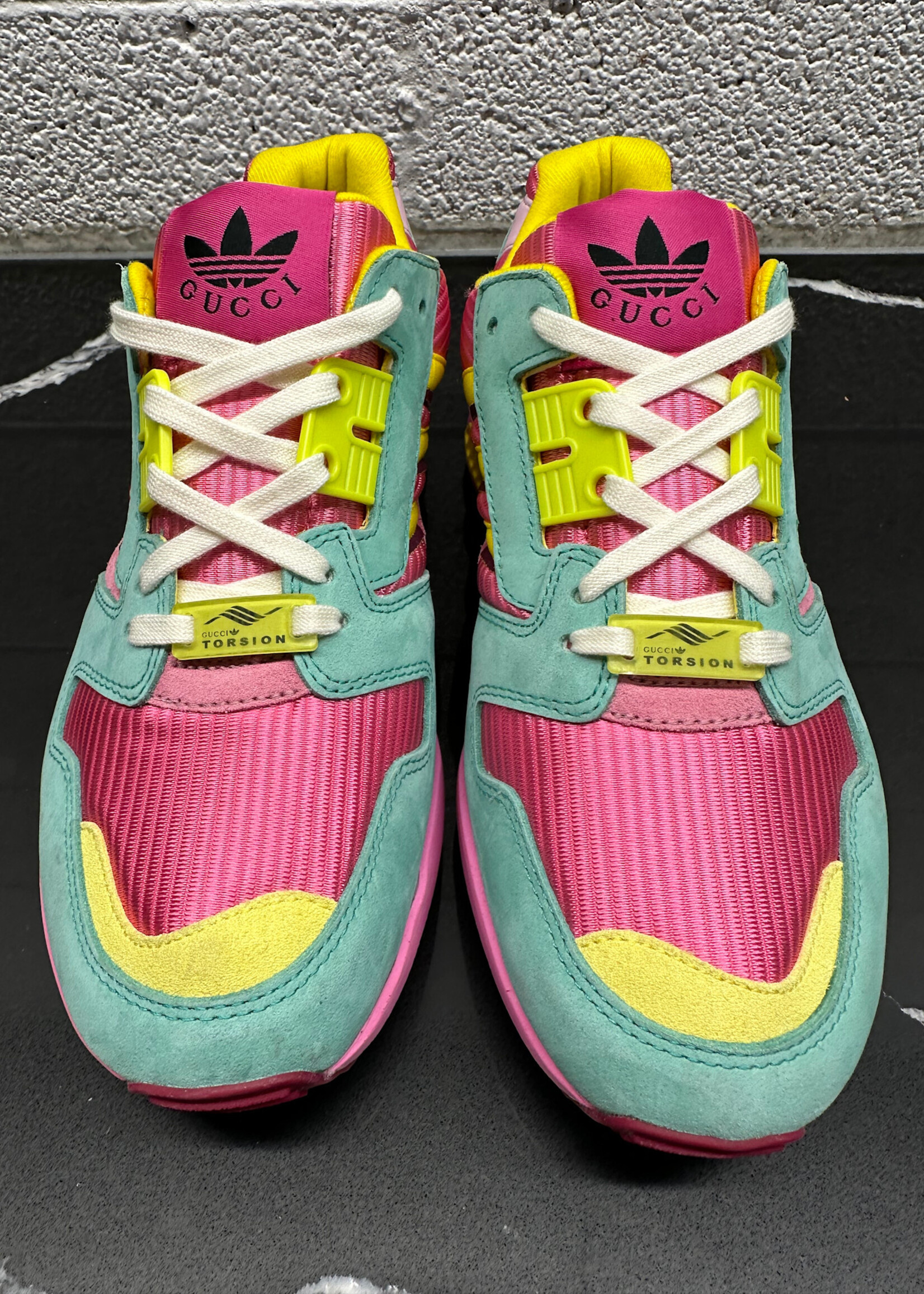 Gucci x Adidas Torsion Pink Blue Sneakers Fem 8