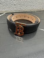 Burberry Black TB Logo Belt L (34-36")