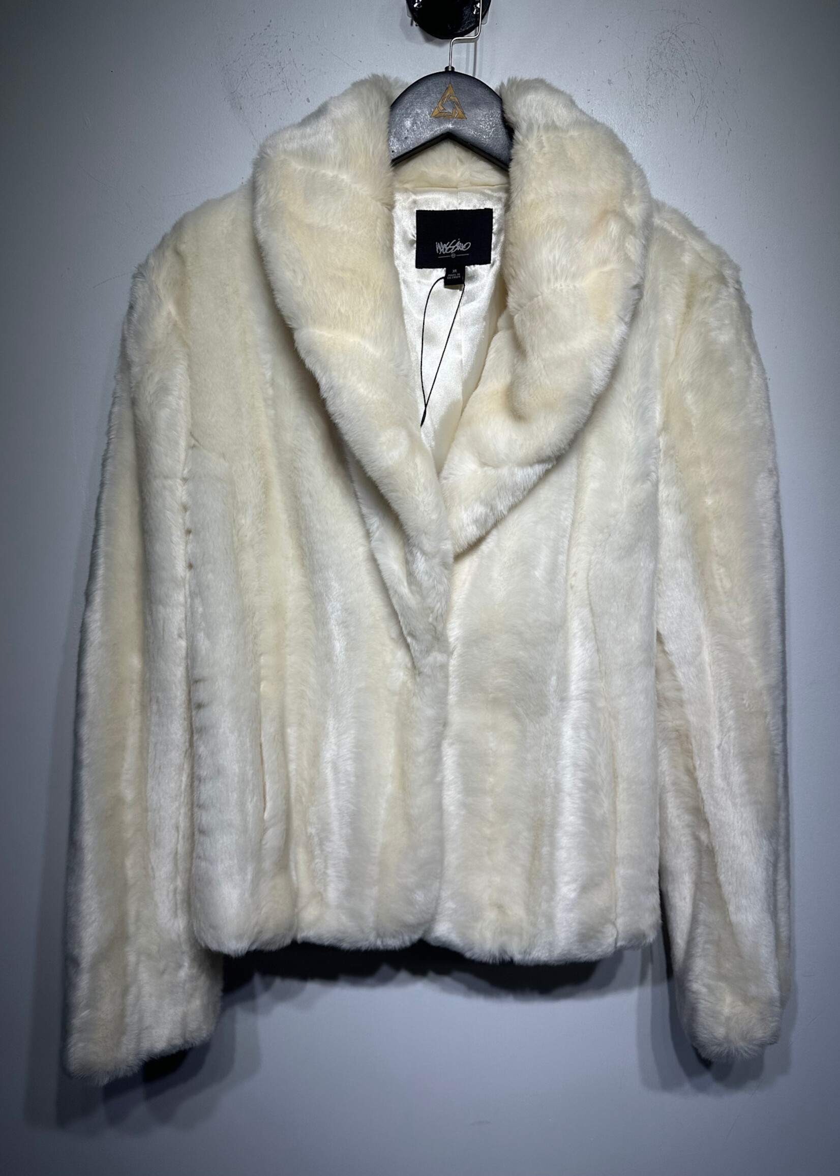 MOSSIMO WHITE FUR JACKET FEM XL