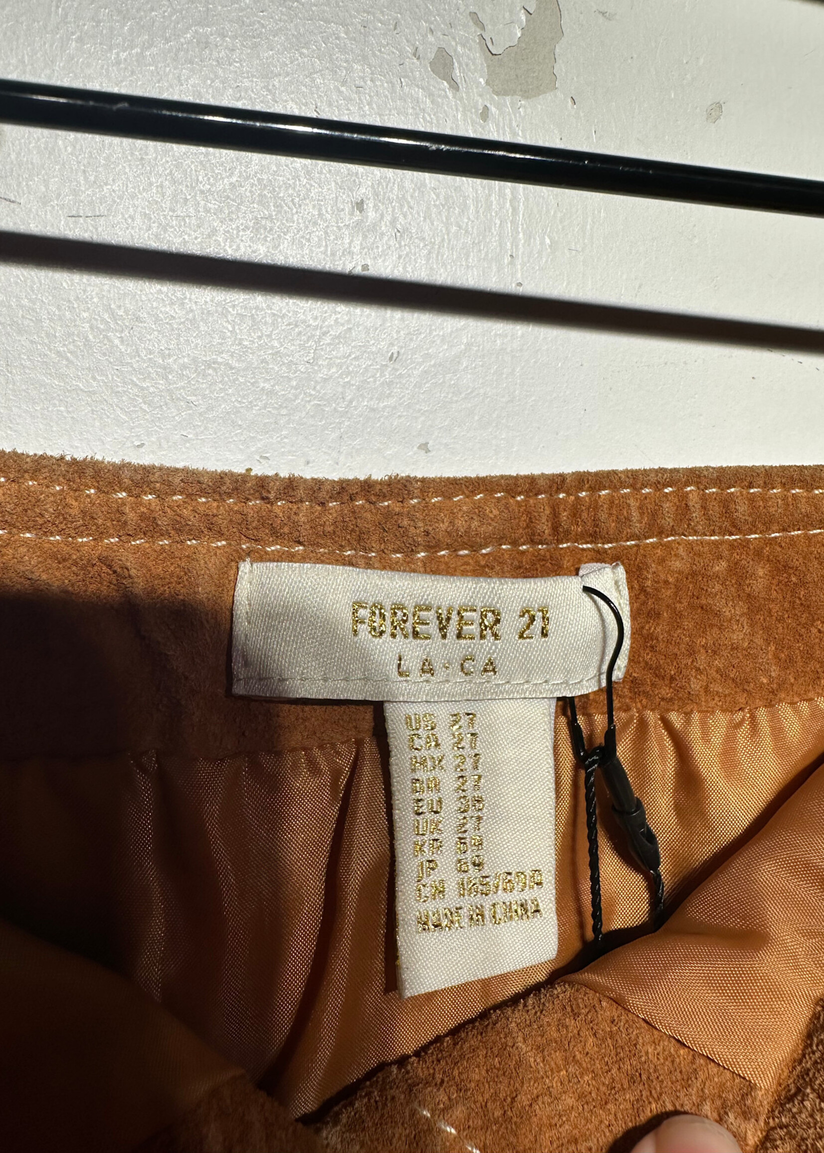 Forever 21 Y2k Tan Leather Skirt 27