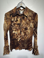 Notations Cheetah Print Front Fringe L/S B/U Fem S/M