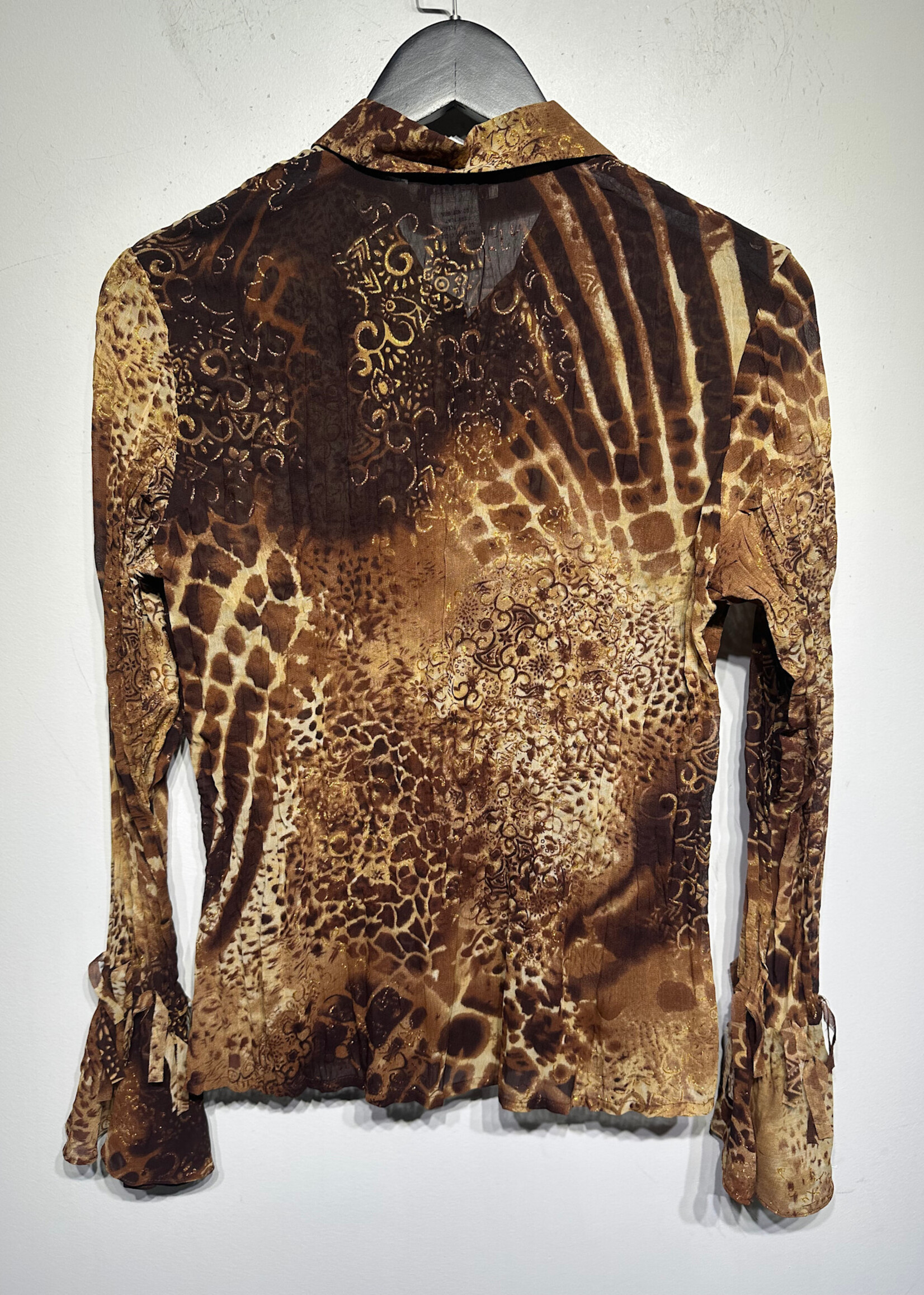 Notations Cheetah Print Front Fringe L/S B/U Fem S/M