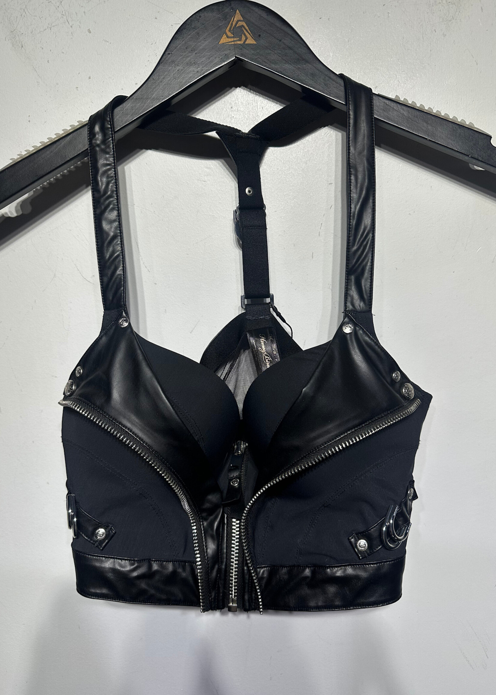 Honey Birdette Faux Leather Biker Top 34C