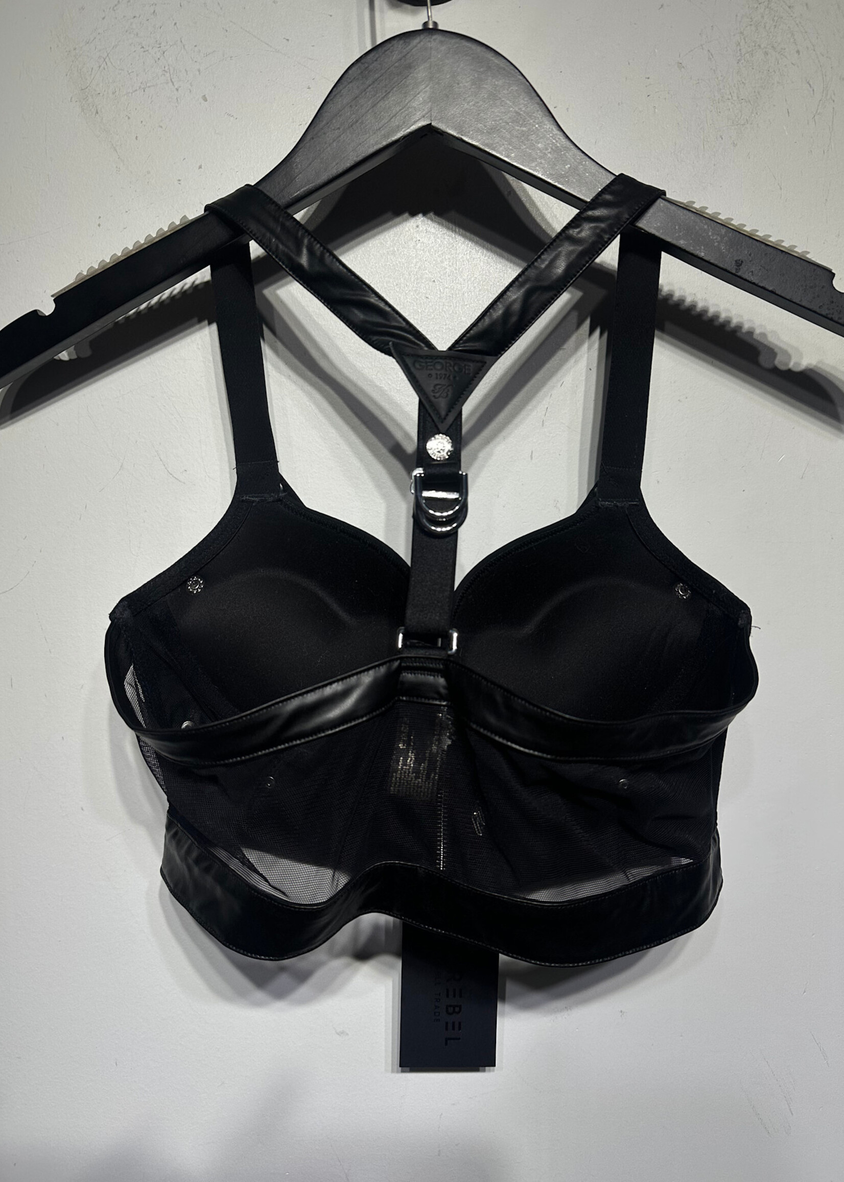 Honey Birdette Faux Leather Biker Top 34C