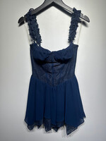 Mistress Rocks Navy Blue Corset Dress S
