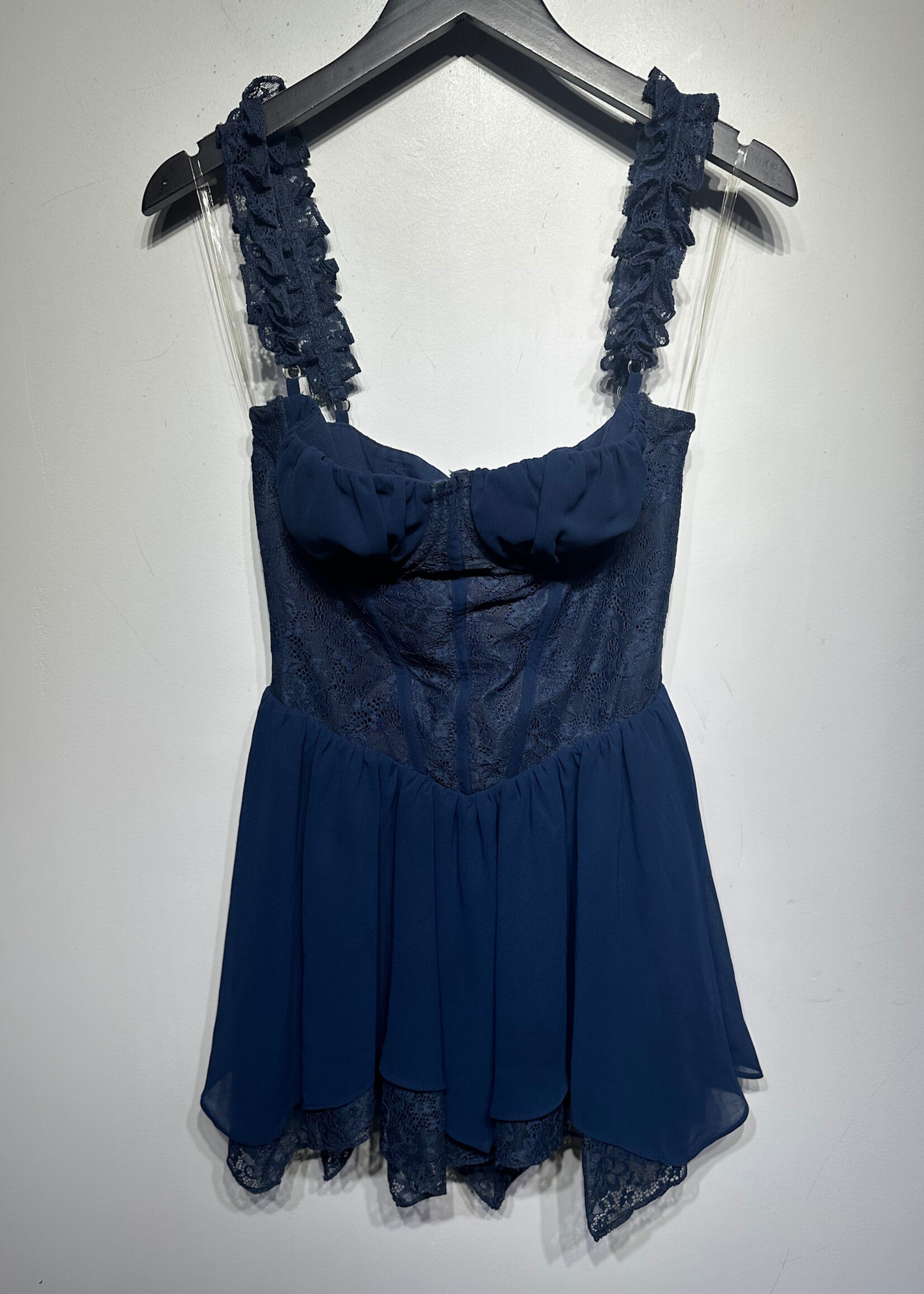 Mistress Rocks Navy Blue Corset Dress S