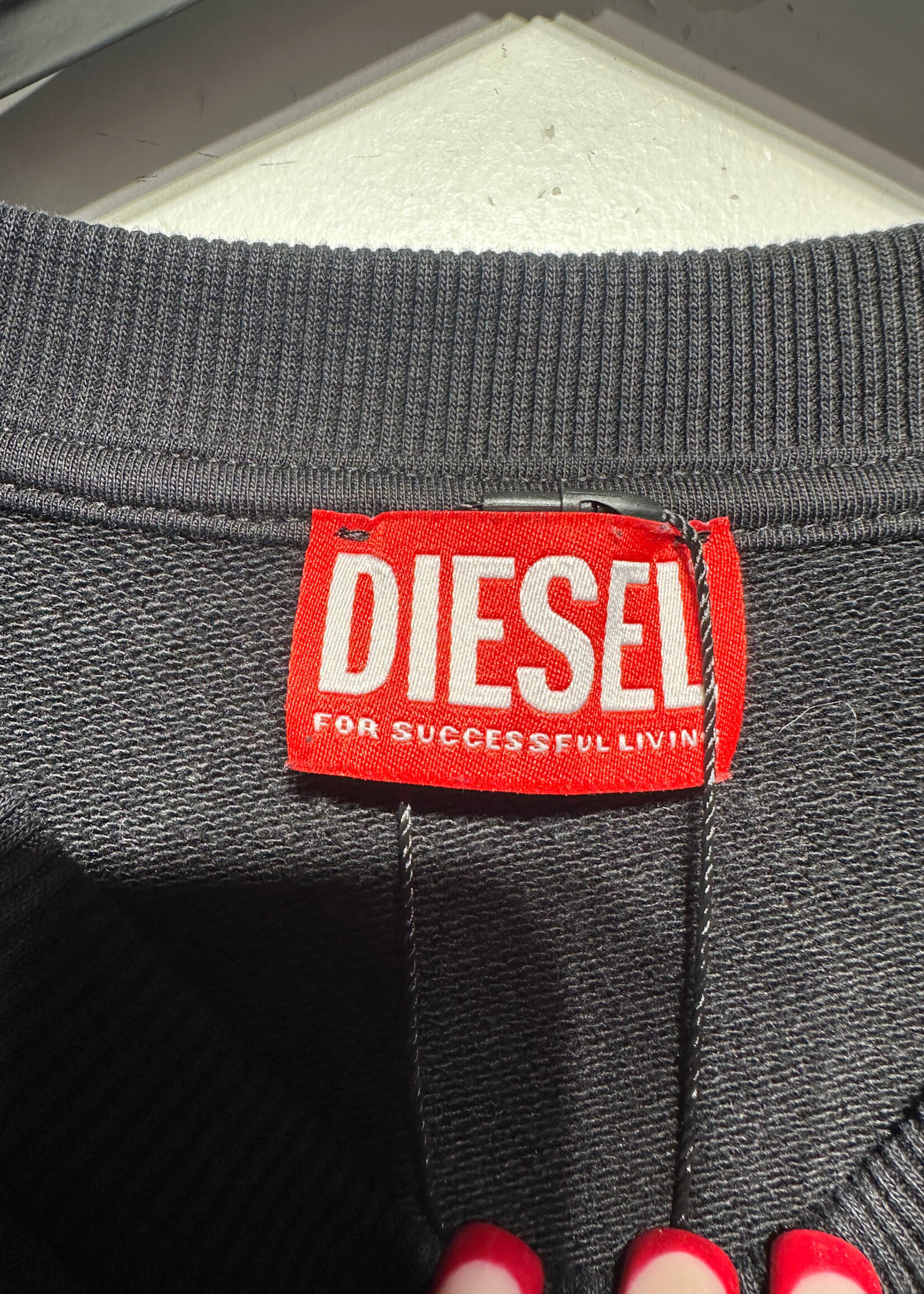 Diesel Black Cropped D Sweater XS