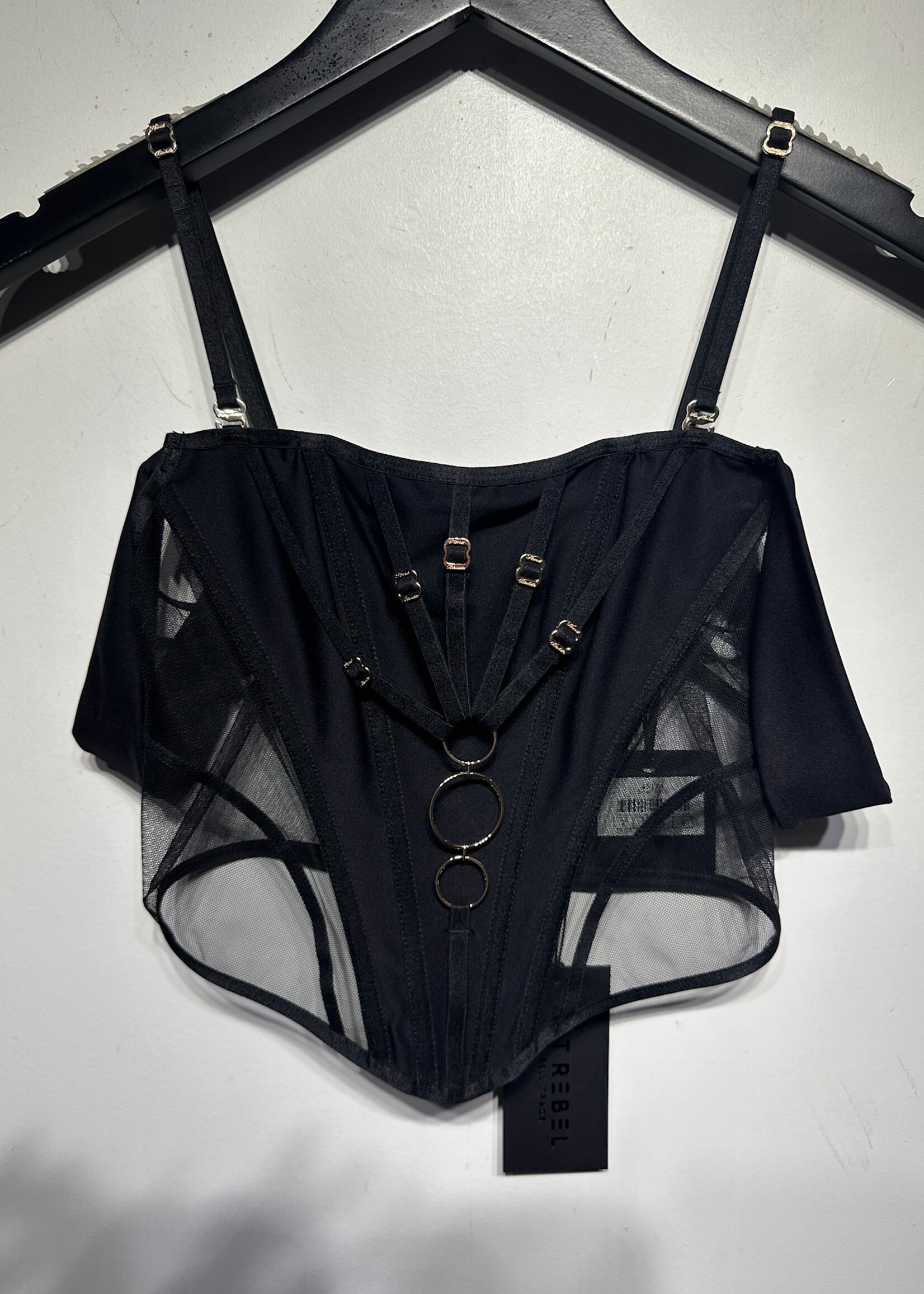 NWT Honey Birdette Mesh Corset Top S