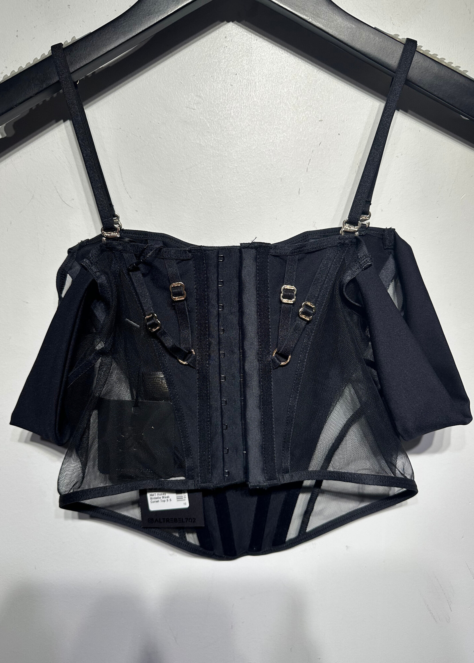 NWT Honey Birdette Mesh Corset Top S