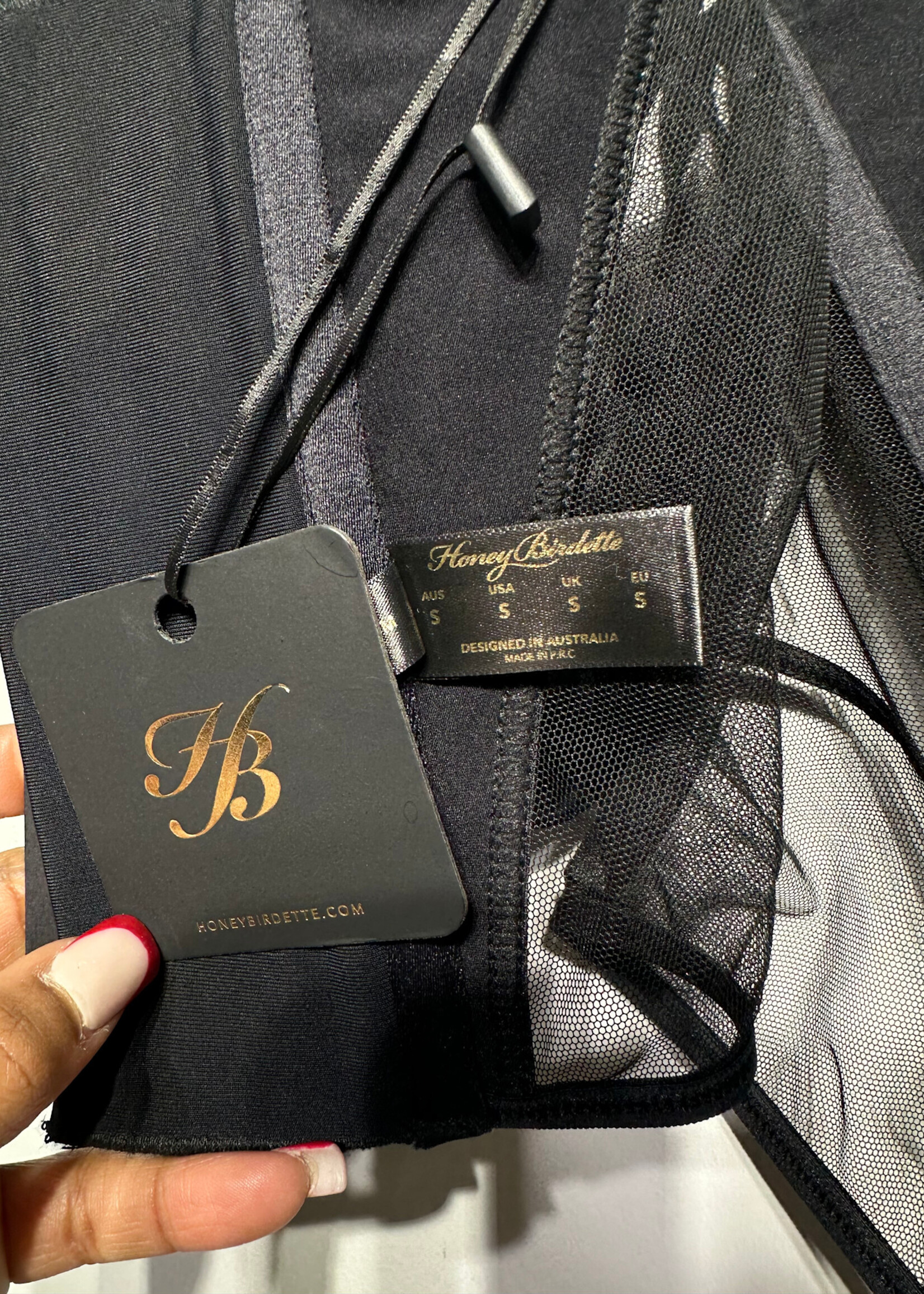 NWT Honey Birdette Mesh Corset Top S