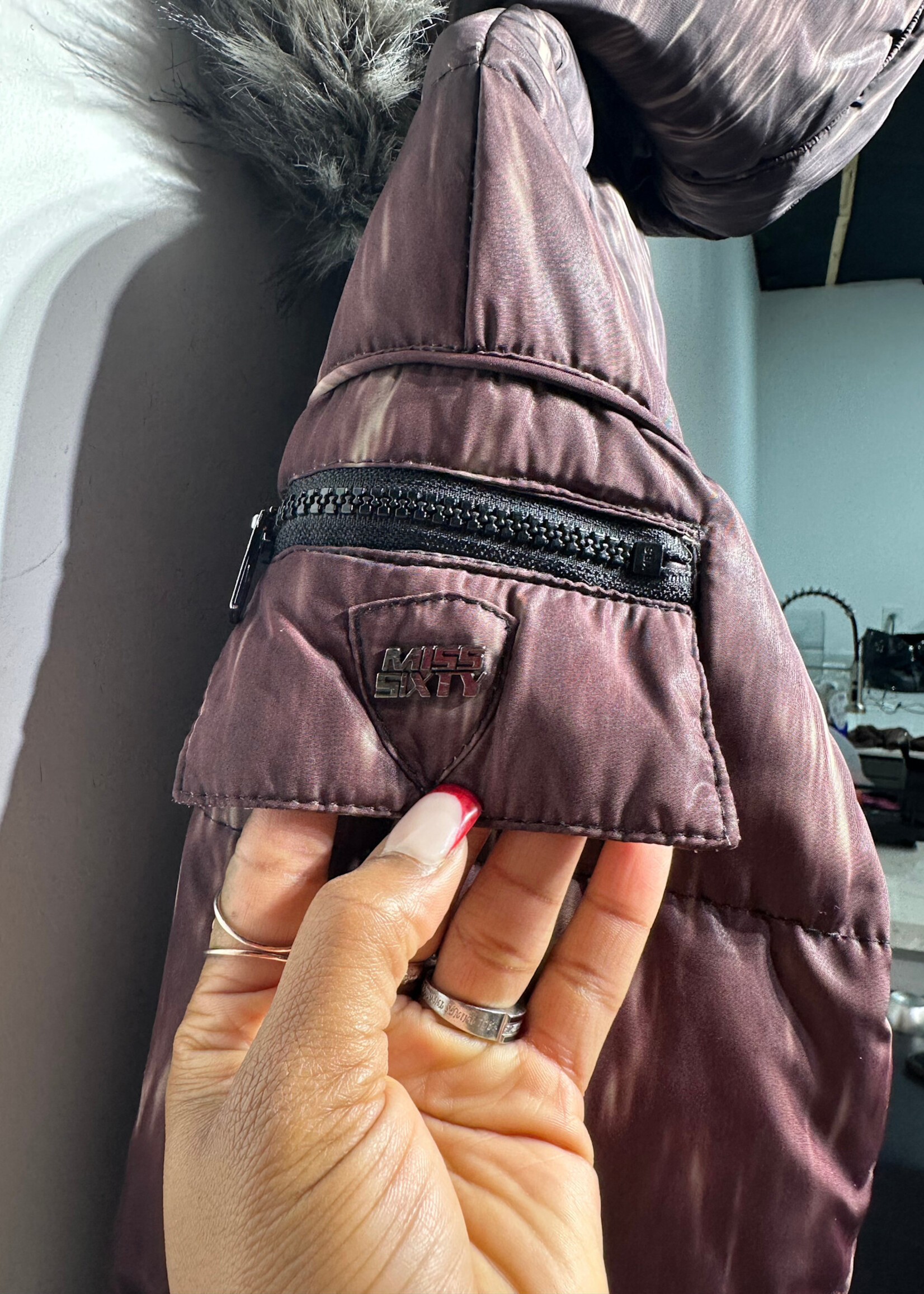 Miss Sixty Y2K Brownish Red Fur Puffer S