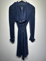 BCBG Dark Blue Suede Cutout Trench XS