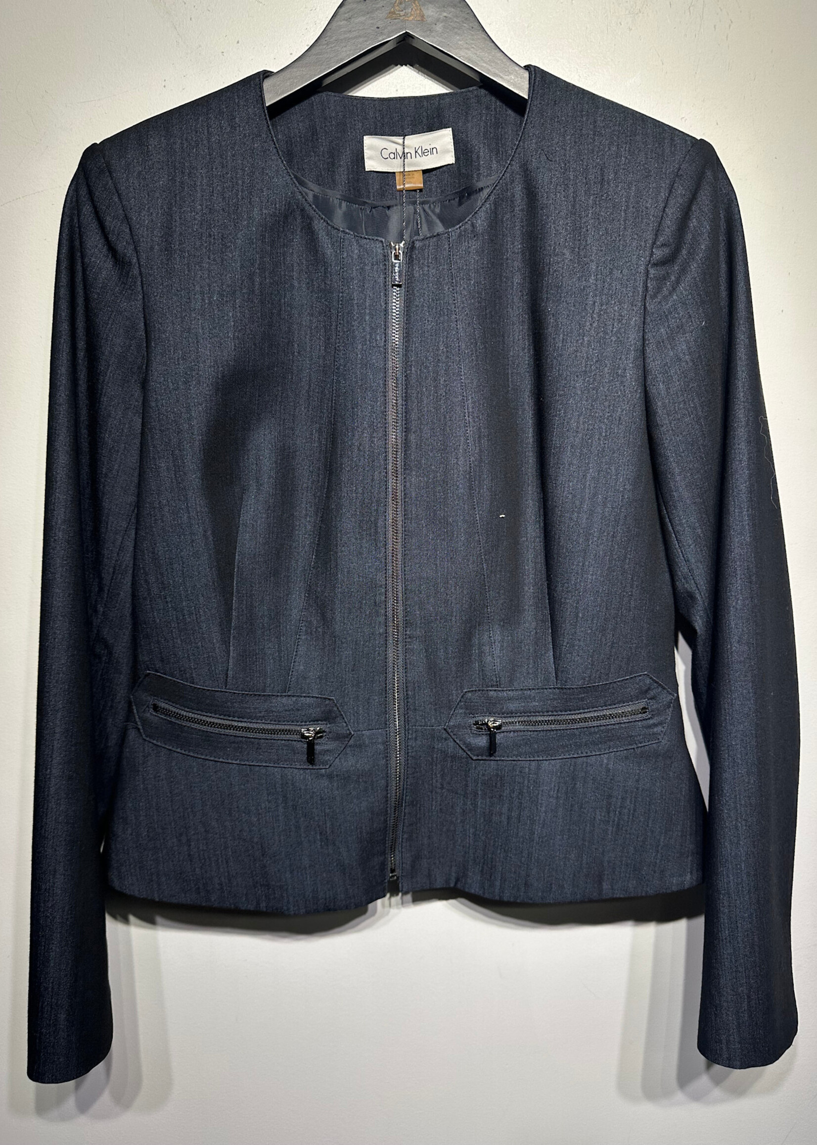 Calvin Klein Dark Denim Zip Jacket Fem L