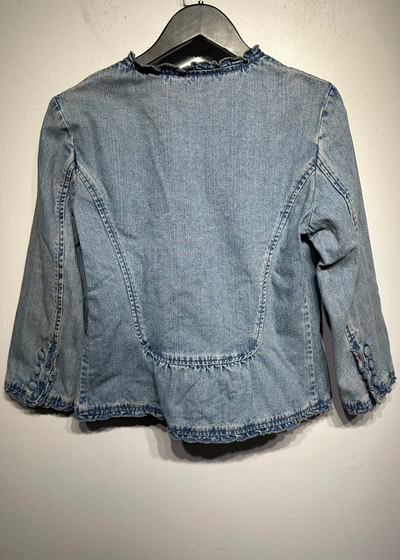 Dana Buchman Fringe Denim Blazer Fem M