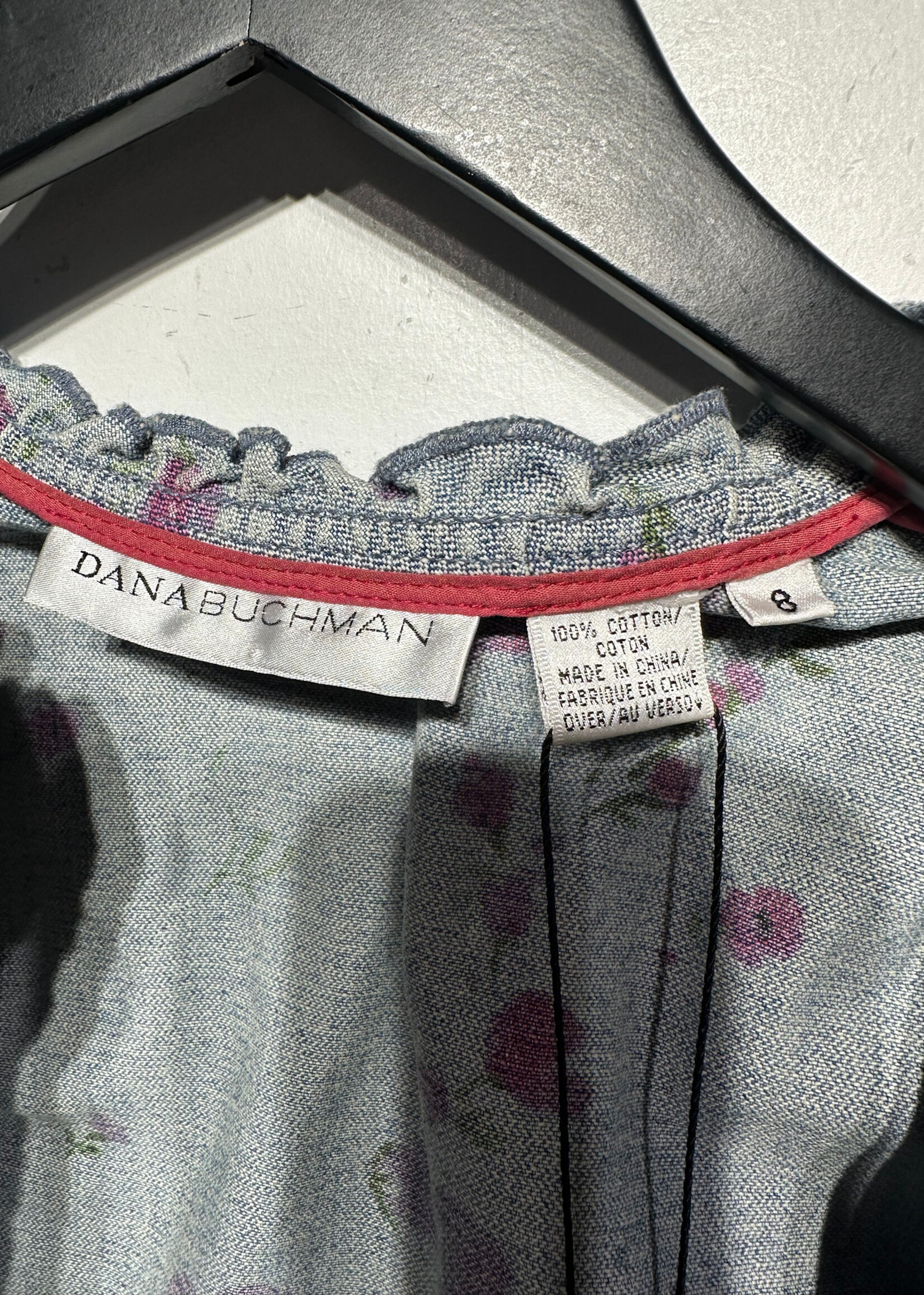 Dana Buchman Fringe Denim Blazer Fem M