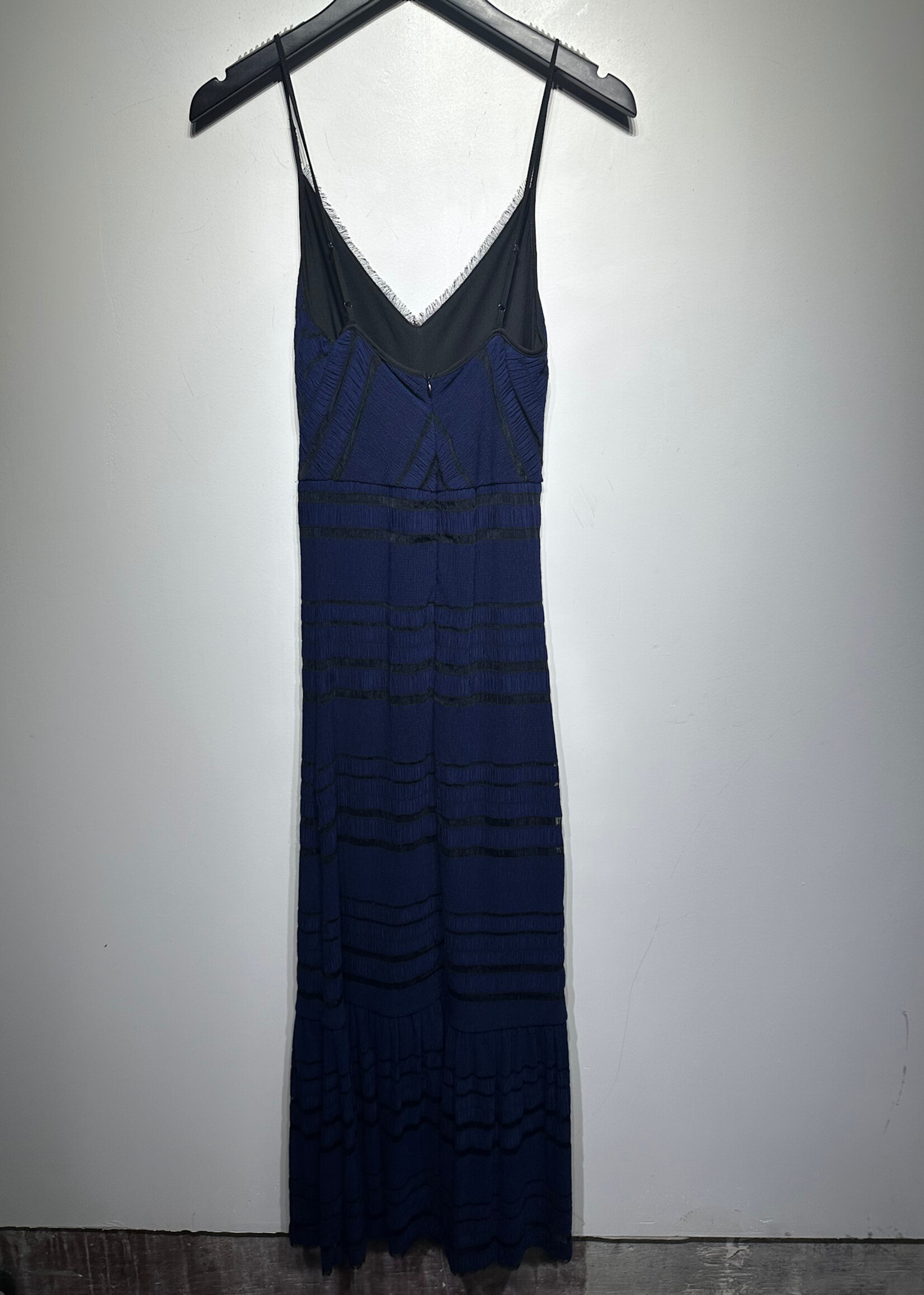BCBG Black Blue Fringe Dress XS